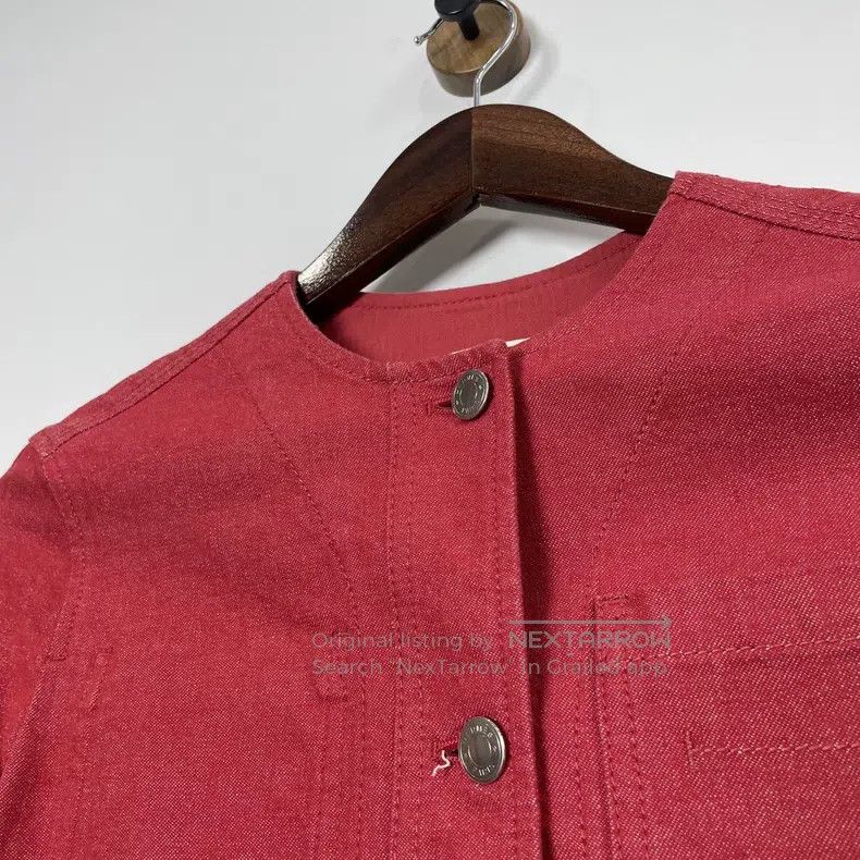 Hermes Hermes Simple stretch denim jacket in red Size XXS / US 00 / IT 34 - 3 Thumbnail