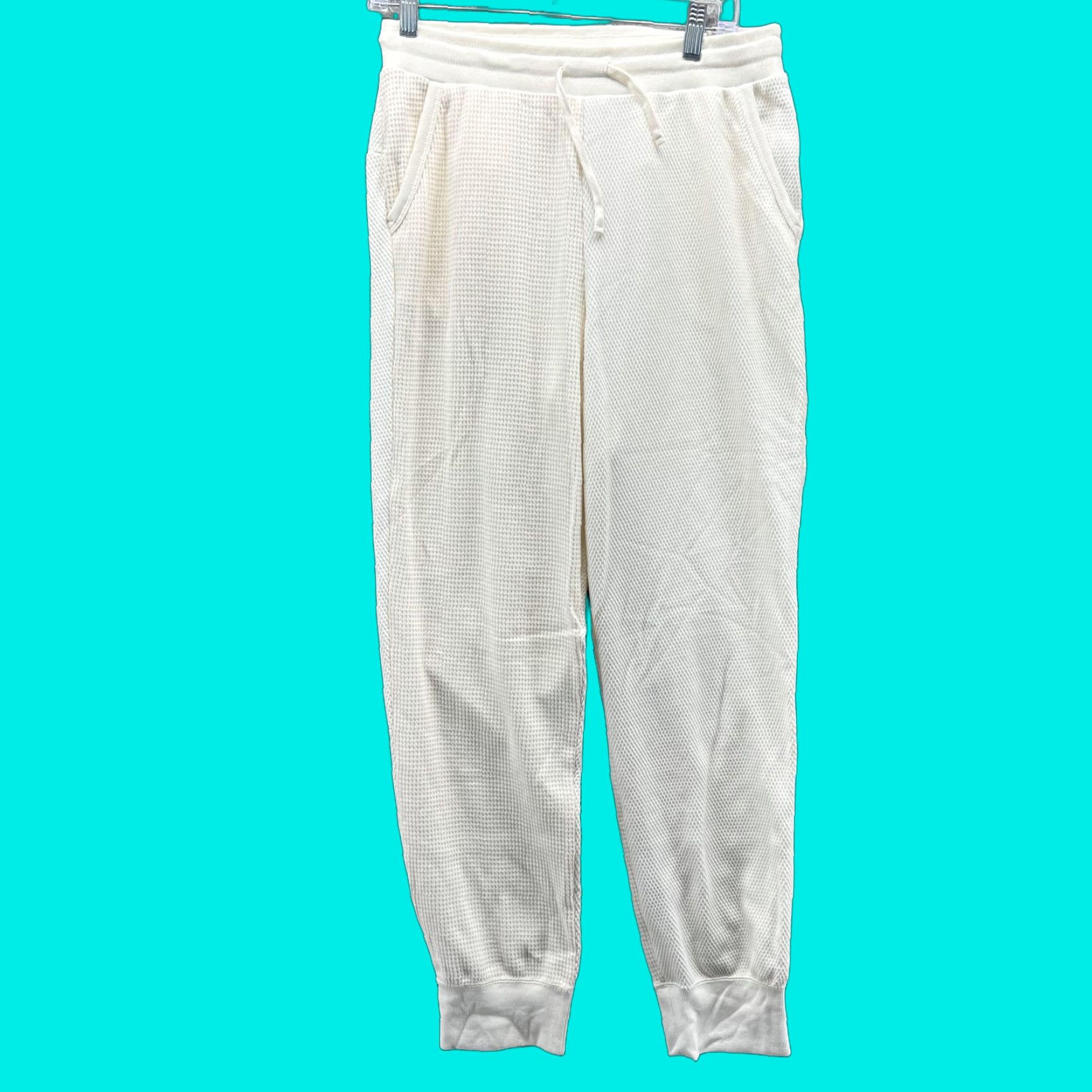 Nike Nike Yoga Luxe Jogger Pants Womens M White Dri-FIT Waffle Knit Pockets Adjustable Waist Tight Tapered Athleisure Shoes? Size 32" / US 10 / IT 46 - 1 Thumbnail