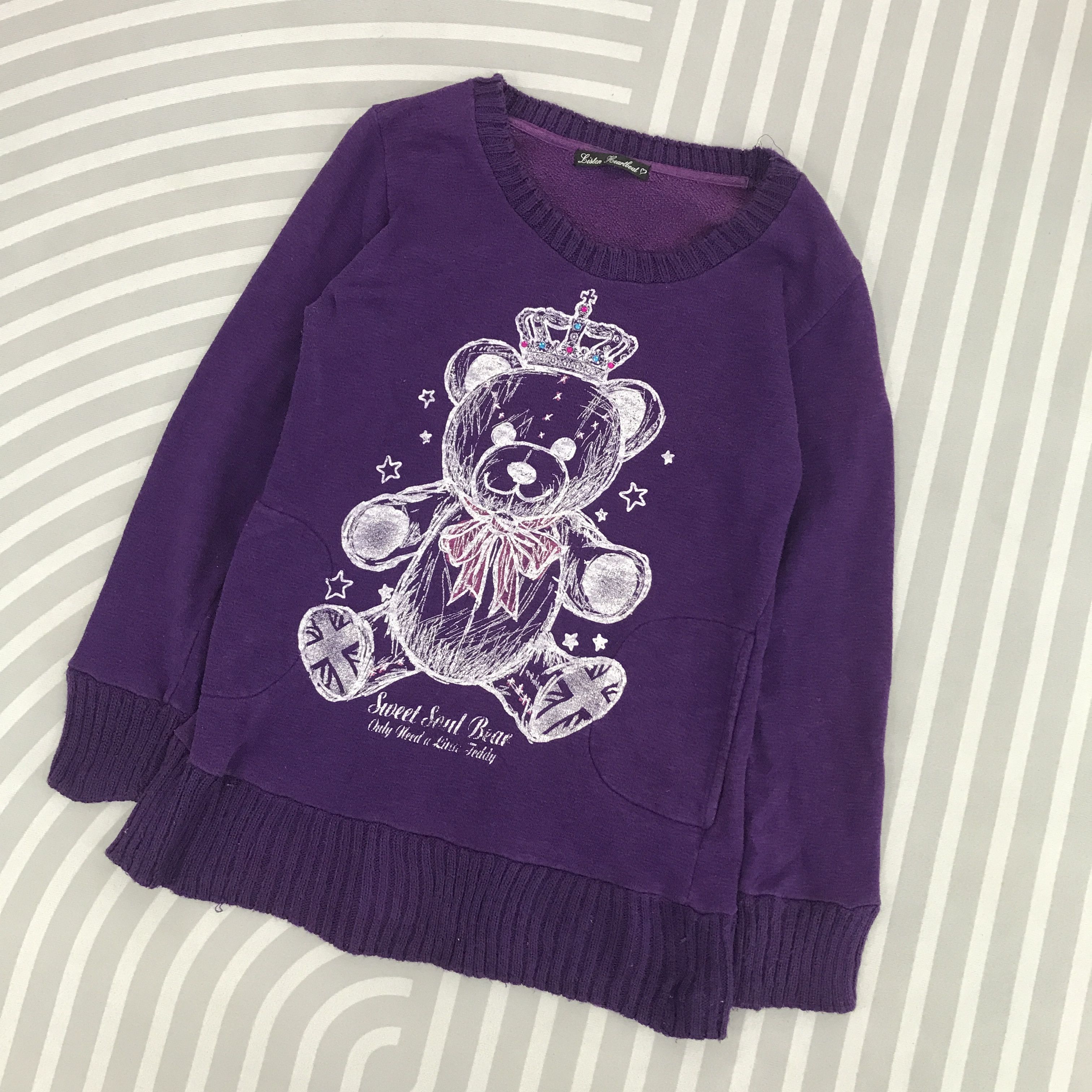 Japanese Brand × Vintage Rare Sweet Soul Bear punk style Sweatshirt Size XS / US 0-2 / IT 36-38 - 3 Thumbnail