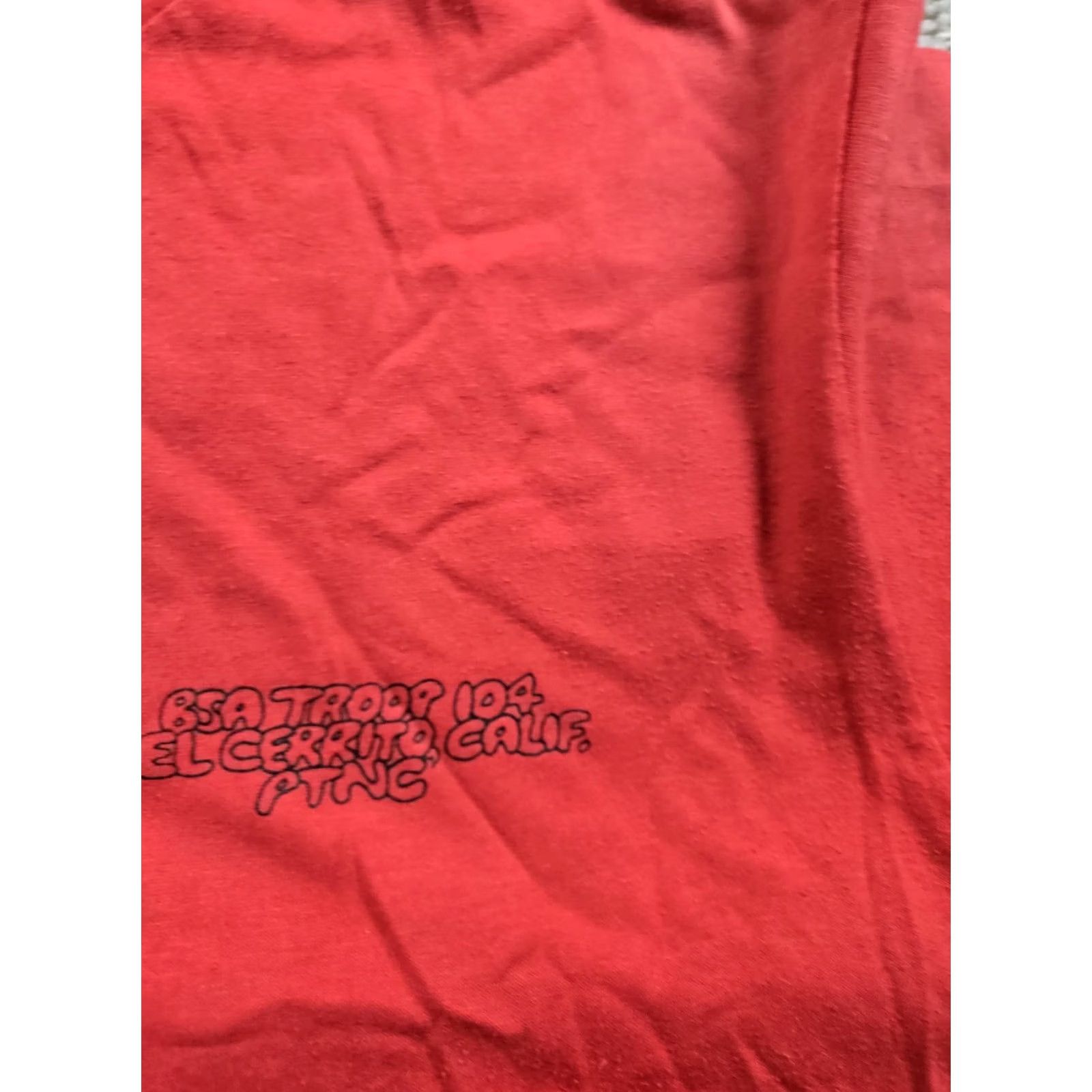 TEE JAYS VINTAGE Tee Jays Shirt Mens Large Red Canoes 1989 Single Stitch Tee Jays Logo Graphic Print Cotton T-Shirt Summer 80s Summer PR Men's Size US L / EU 52-54 / 3 - 6 Thumbnail