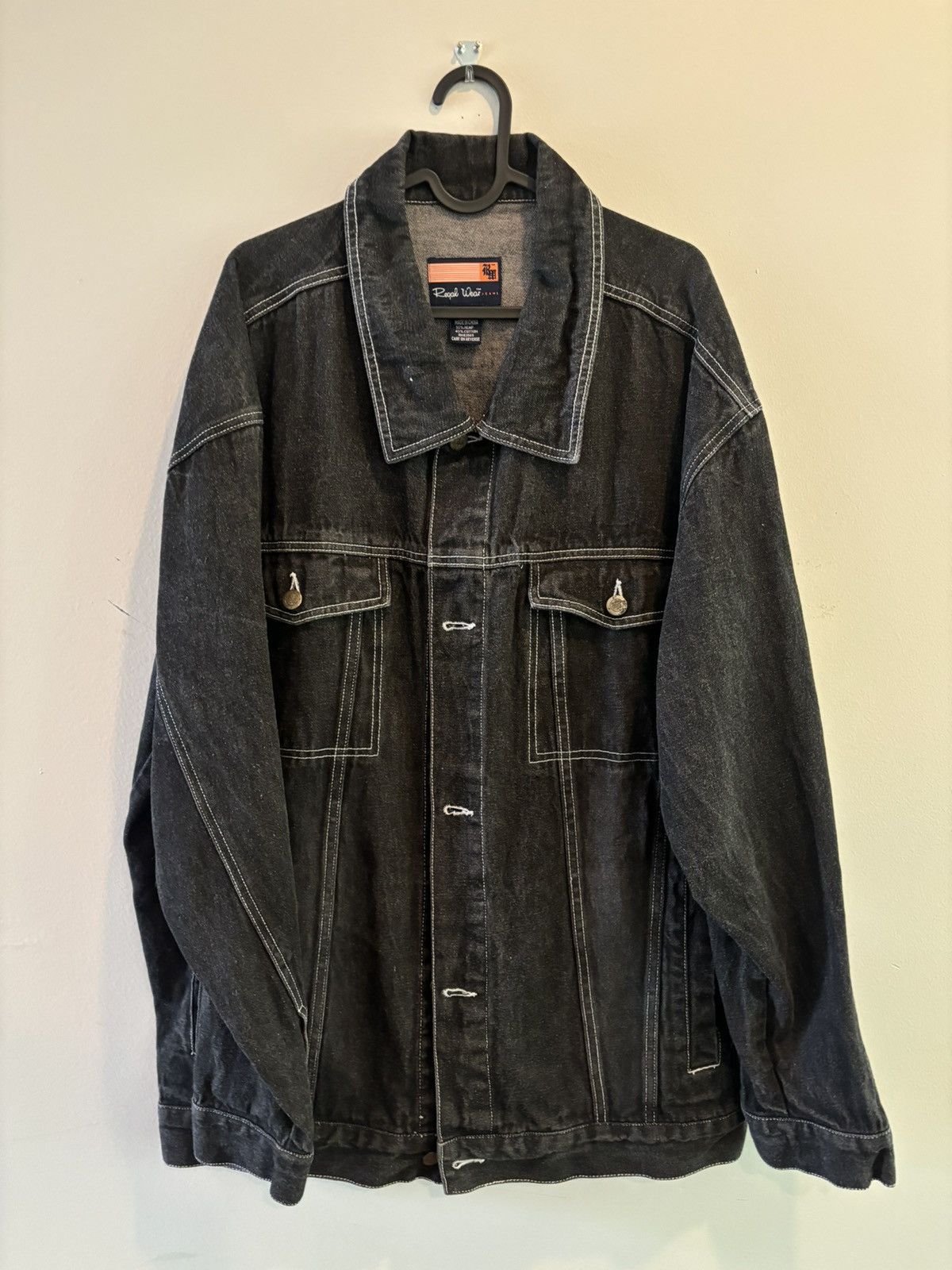 Vintage Vintage Black Oversized Denim Jacket y2k Size US L / EU 52-54 / 3 - 1 Thumbnail