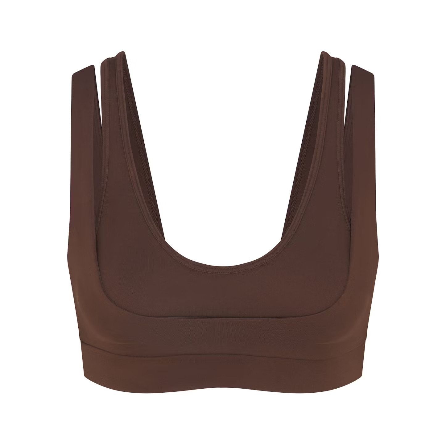 SKIMS 🤎 Nike SKIMS Double Strap Scoop Bra in Dark Sepia Women L Size L / US 10 / IT 46 - 1 Thumbnail