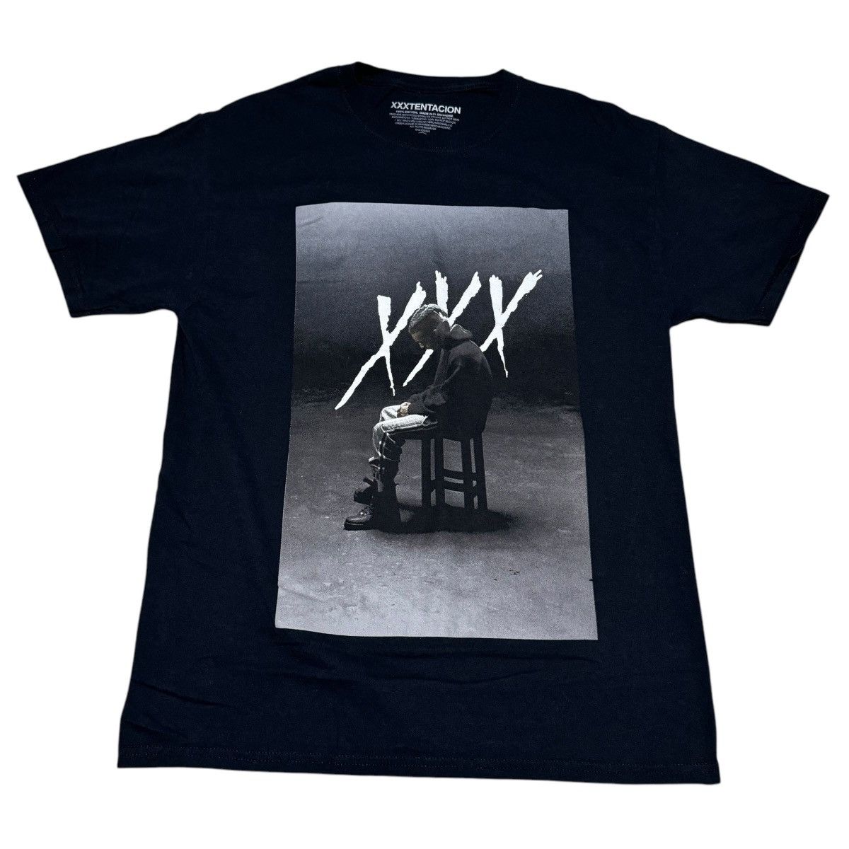 Rap Tees XXXTENTACION Portrait Chair Rap Hip Hop Music Shirt Adult M Size US M / EU 48-50 / 2 - 1 Thumbnail