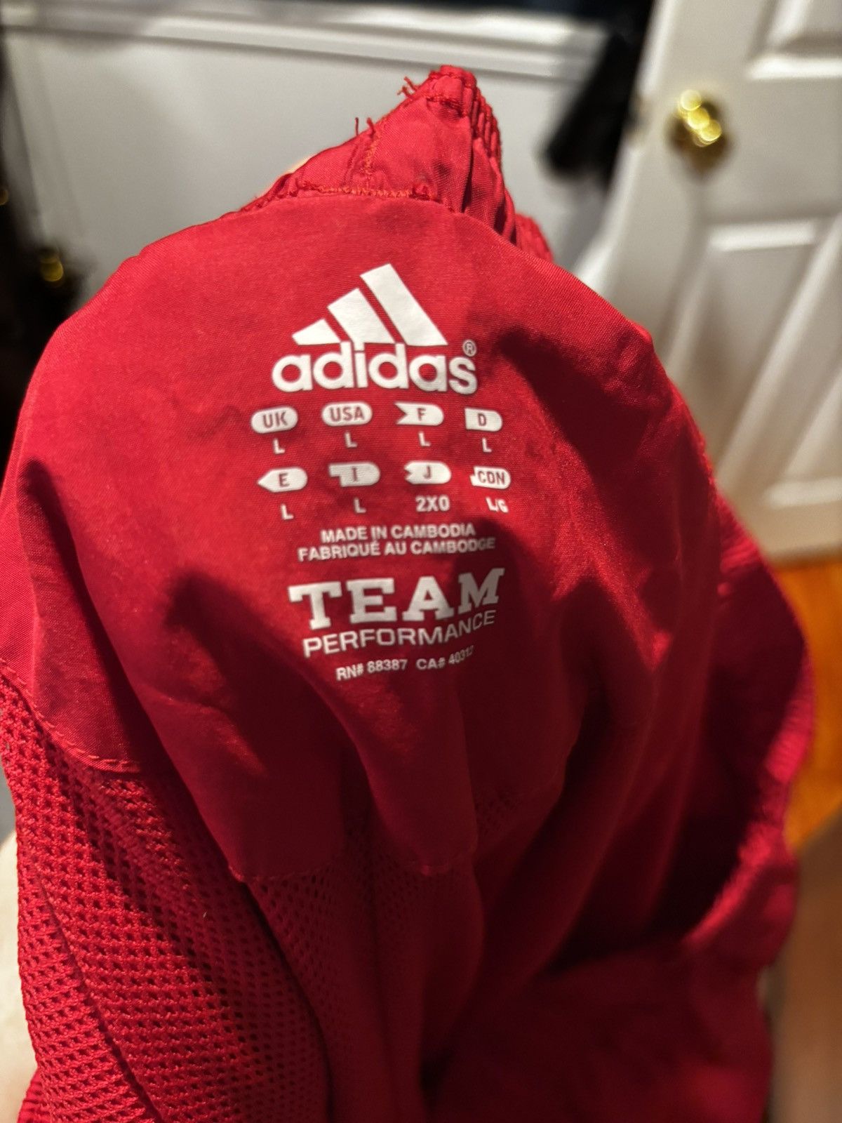 Adidas × Vintage Red Vintage Adidas Track Pants Size US 35 - 4 Thumbnail