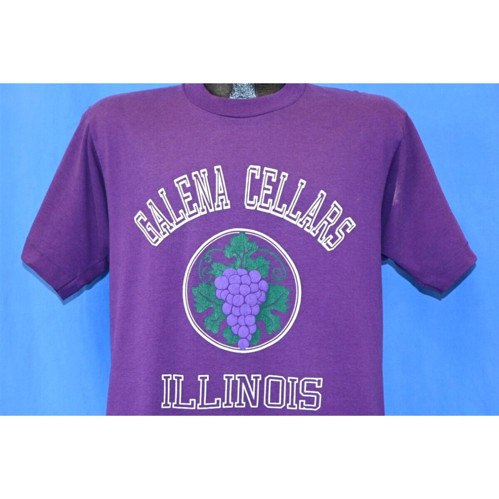 image of Screen Stars Vintage 90's Illinois Galena Cellars Vineyard Winery Grapevine T-Shirt Large L in Whit