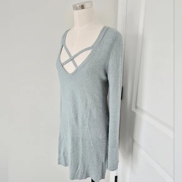 Free People Waterfall Criss-Cross V-Neck Tunic Sweater Pastel Spring Size S / US 4 / IT 40 - 5 Thumbnail