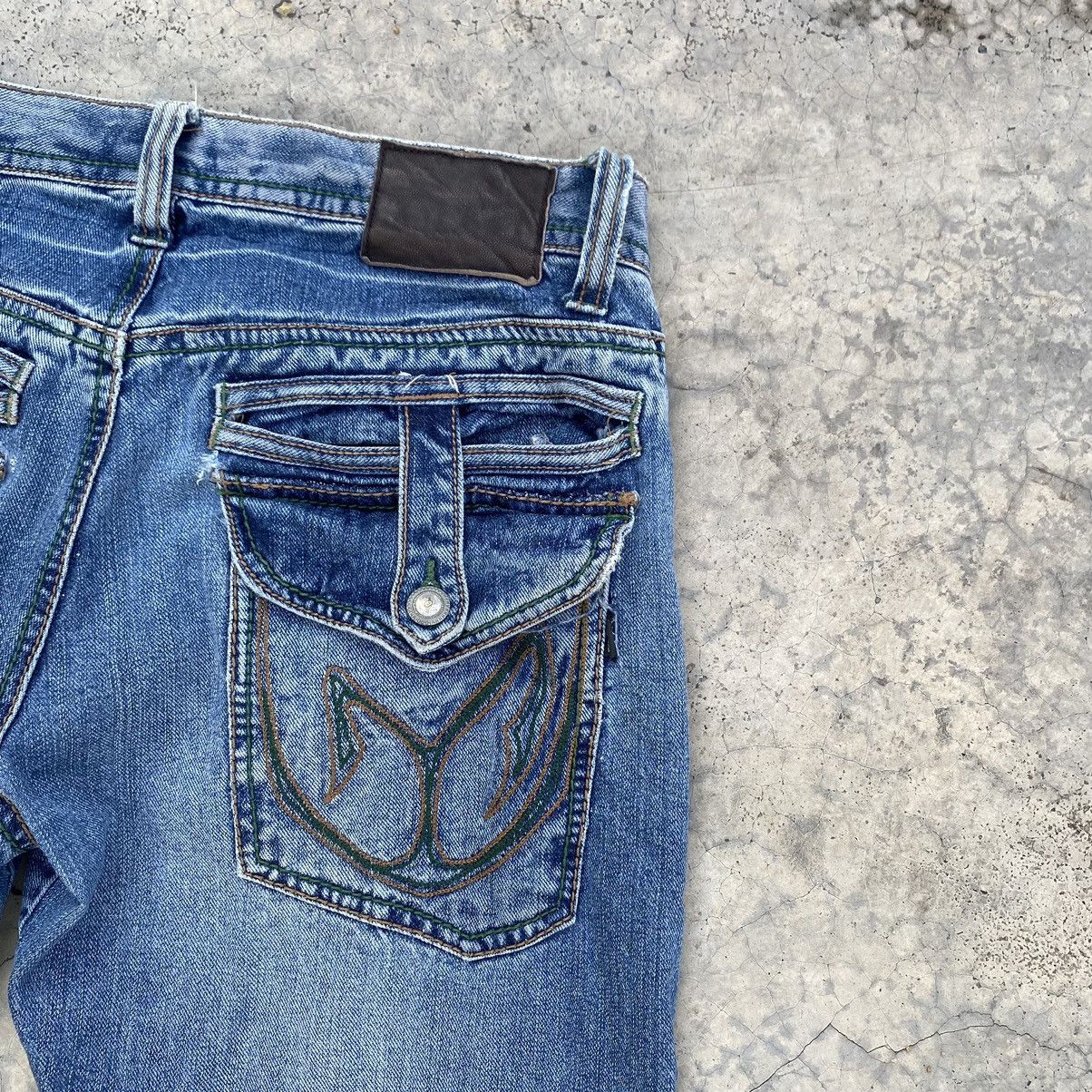 Japanese Brand Morgan Homme Y2K Archive Distressed Buttoned Denim Jeans Size 34" / US 12 / IT 48 - 11 Thumbnail