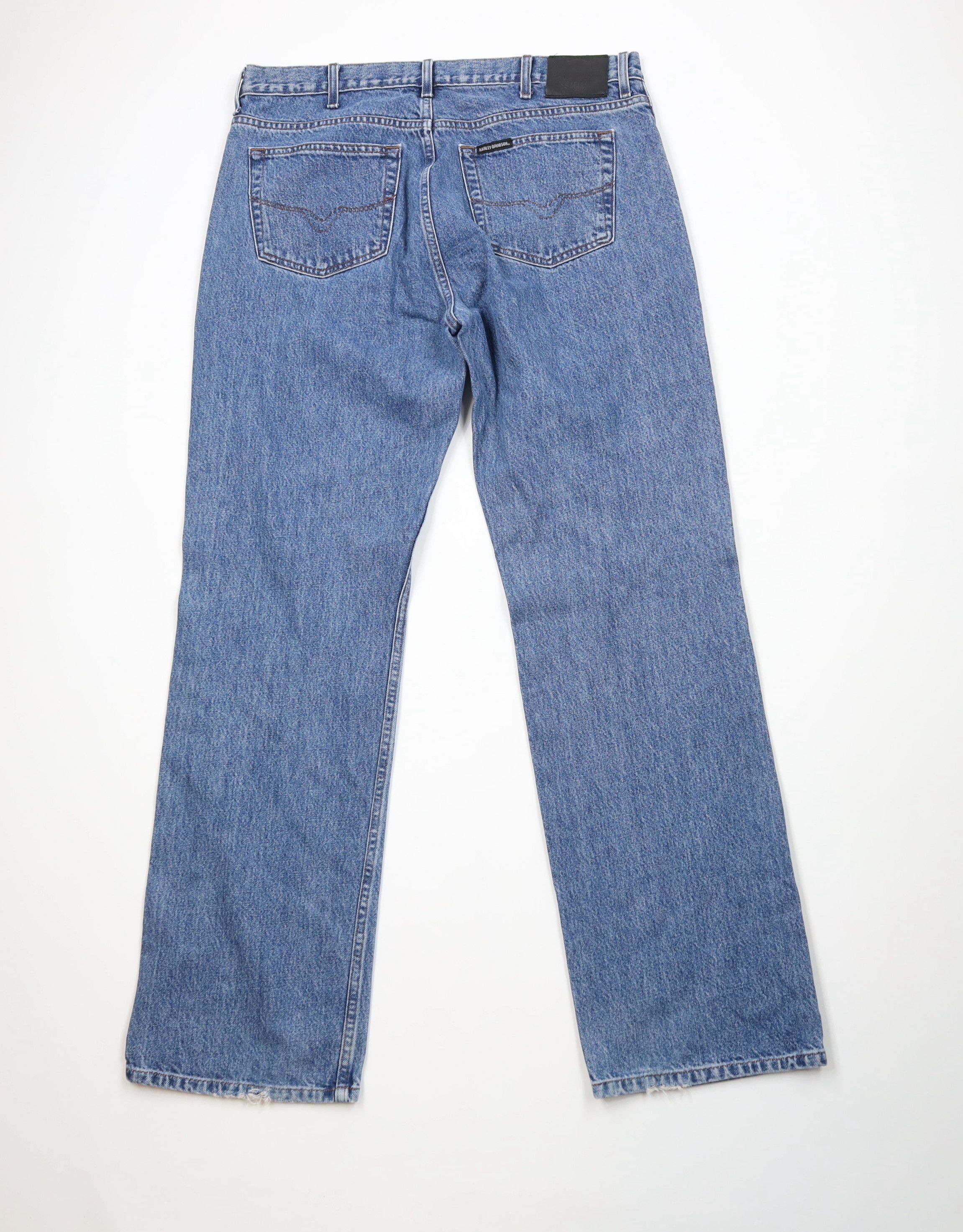 Harley Davidson Vintage 90s Y2K Harley Davidson Spell Wide Leg Denim Jeans Size US 38 / EU 54 - 7 Thumbnail