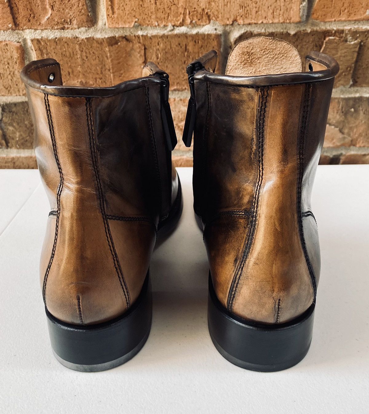 Dsquared2 Dsquared2 🇮🇹 marbled Brown calf Goodyear ankle boots 12 NEW Size US 12 / EU 45 - 8 Thumbnail