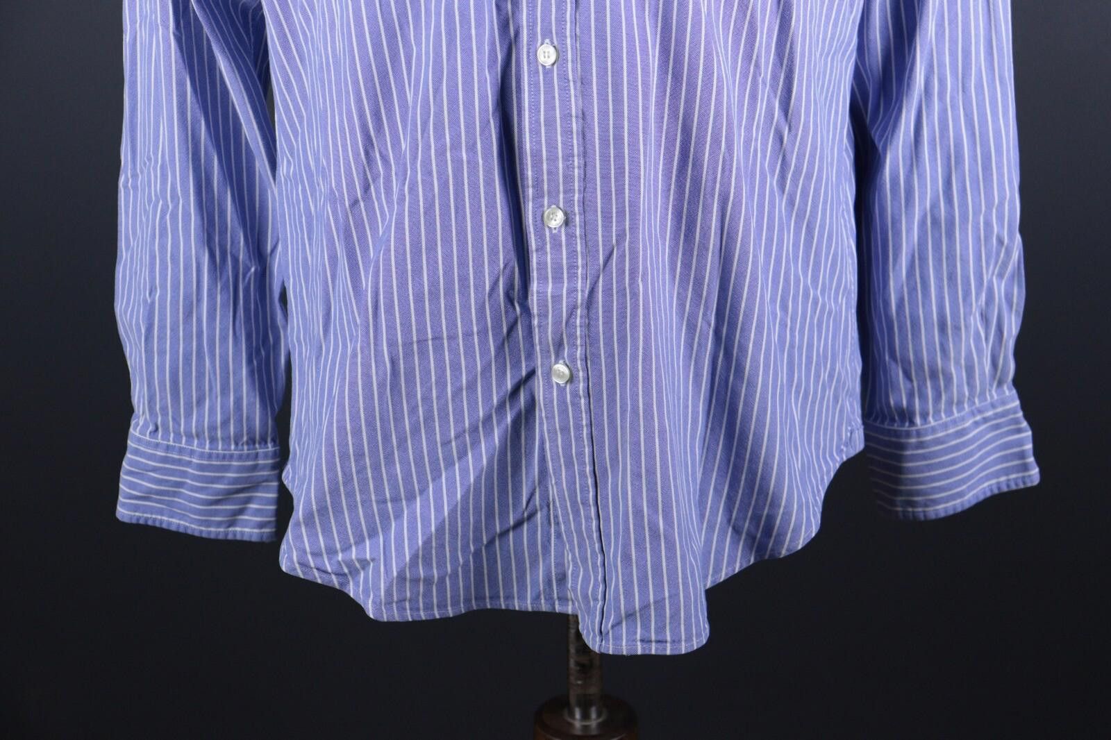 Designer Boggi Milano Doppio Ritorto Blue Stripe Shirt Size XL Size US XL / EU 56 / 4 - 3 Thumbnail