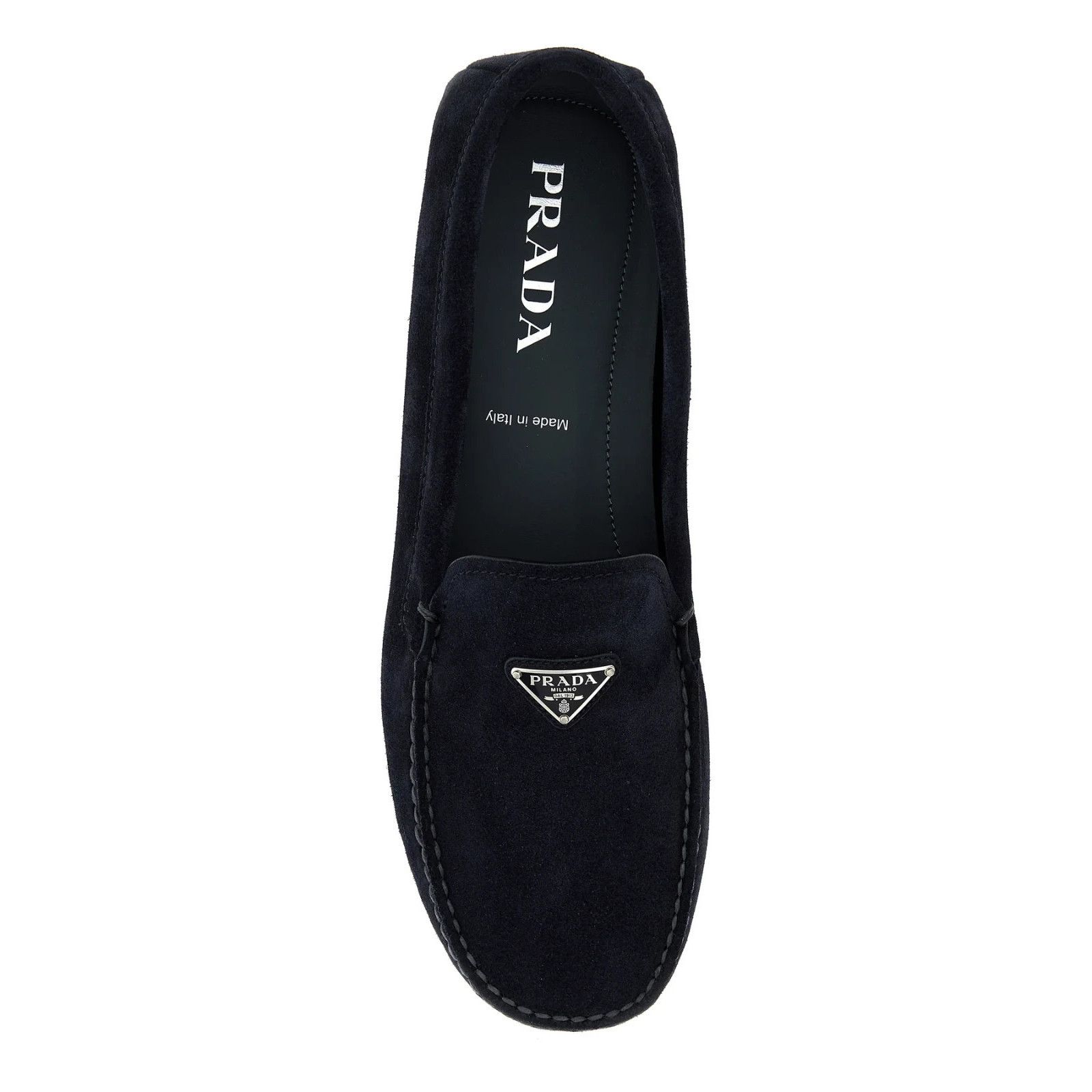 Prada PRADA Midnight Blue Suede Loafers New And Authentic (Men's s Size US 8.5 / EU 41-42 - 4 Thumbnail