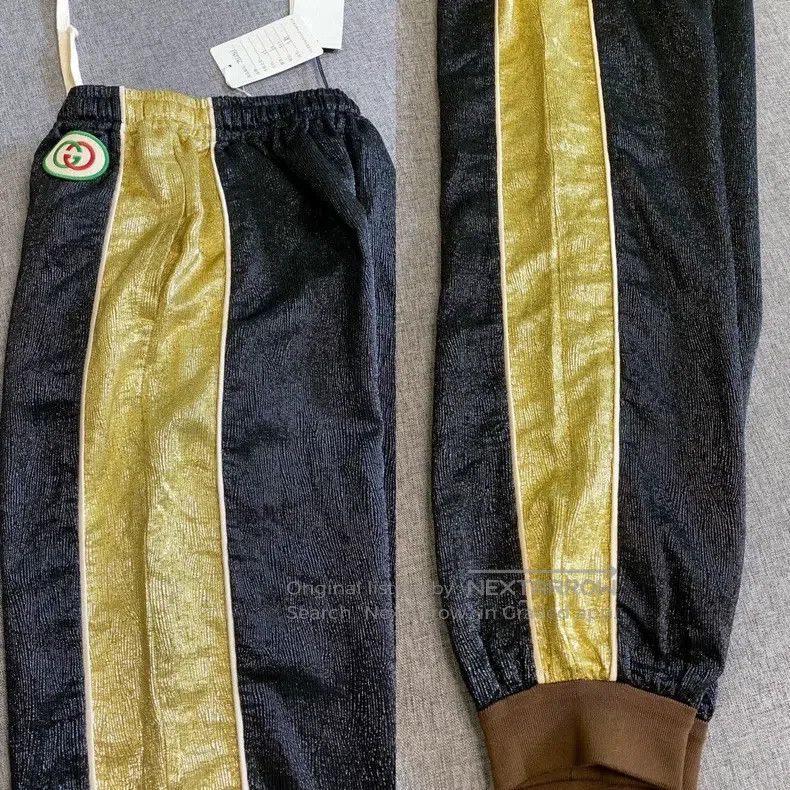 Gucci Gucci SizeXS FW21 crepe silk gold and silver silk casual tr Size 42" / US 20 - 4 Thumbnail