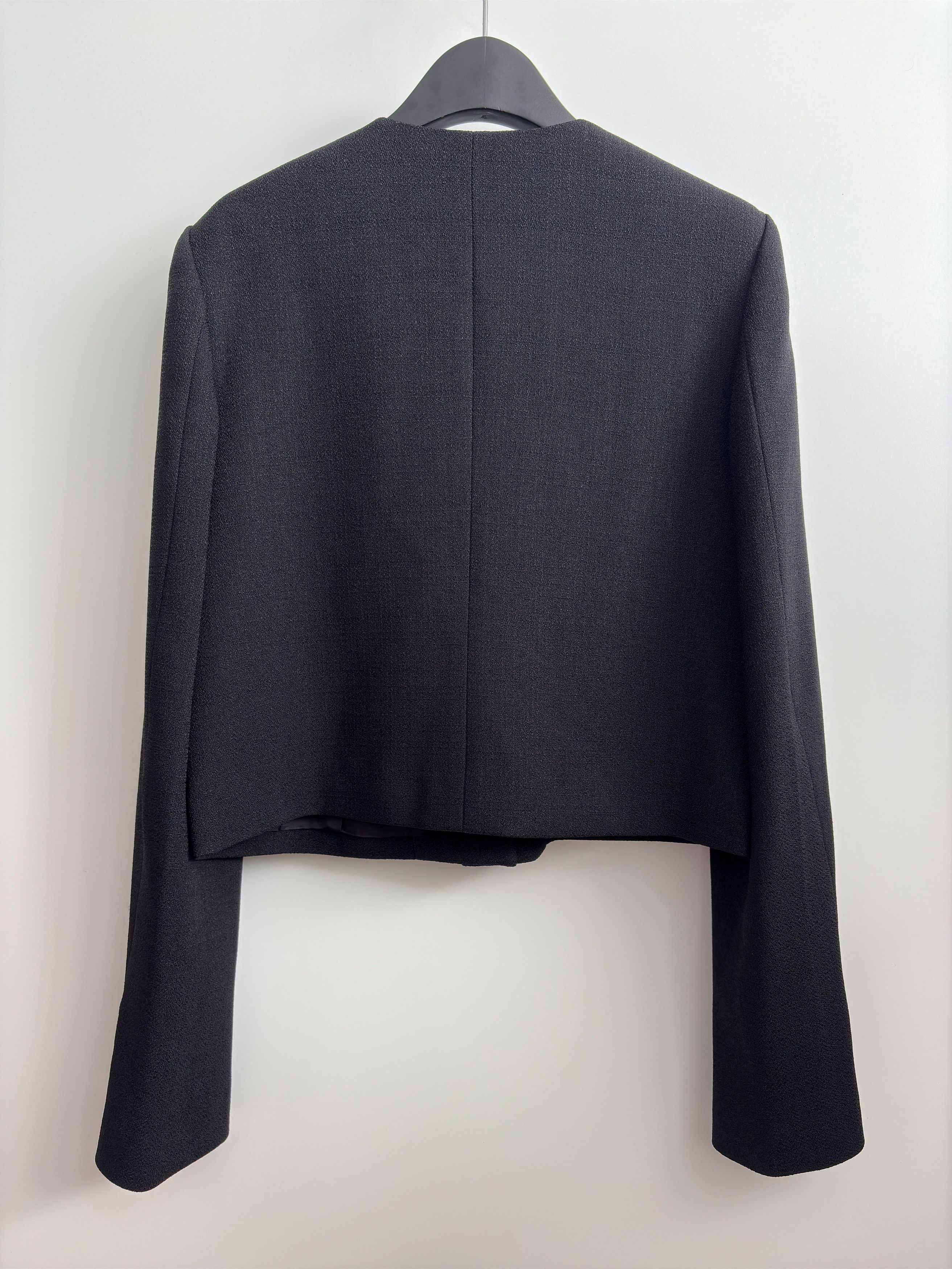Commission 20fw Collarless Tweed Chasseur Jacket Black Size M / US 6-8 / IT 42-44 - 3 Thumbnail