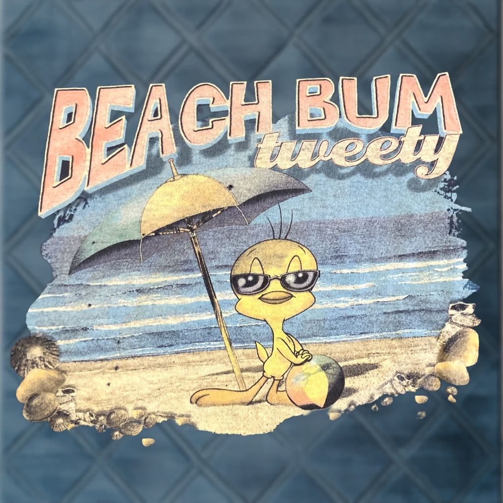 Vintage VINTAGE Looney Tunes Tweety Bird Beach Bum Tweety T Shirt Large Blue Short Sleeve Men L Shirt Size US L / EU 52-54 / 3 - 1 Thumbnail