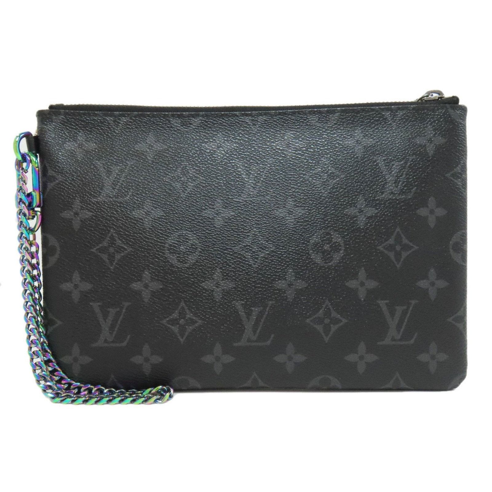 Louis Vuitton Pochette Chain Clutch Monogram Canvas
