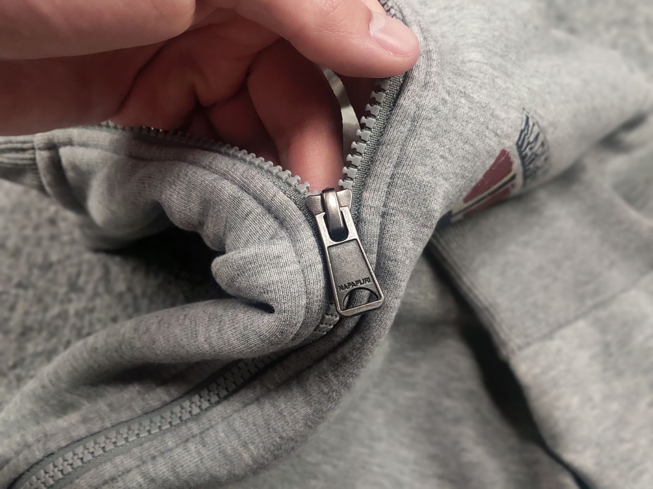 Napapijri Napapijri Balys Full Gray Logo Zip Pullover Sweatshirt Size US M / EU 48-50 / 2 - 14 Thumbnail