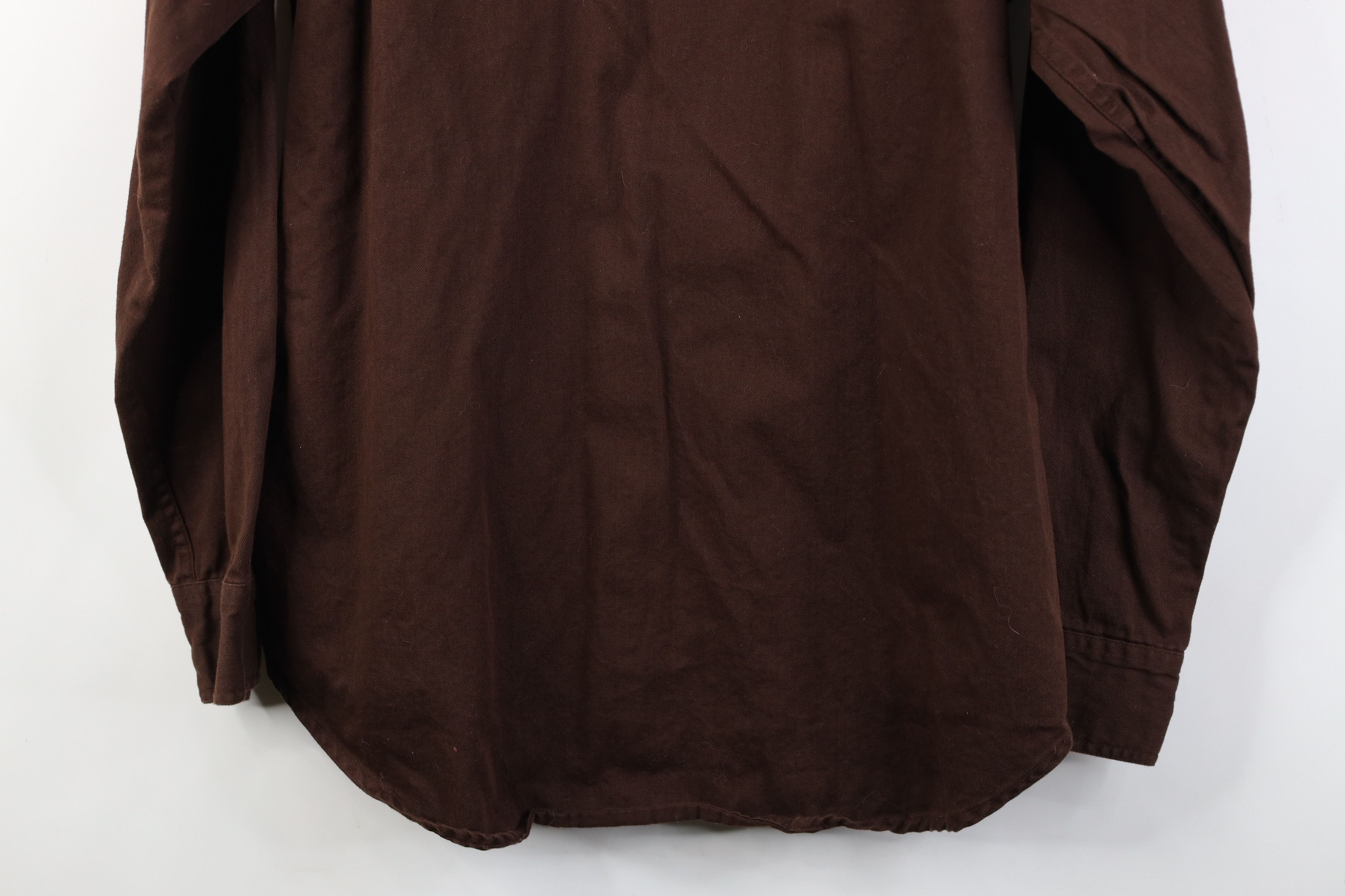 Vintage Vintage 90s Streetwear Twill Big Pocket Button Shirt Brown Size US L / EU 52-54 / 3 - 15 Thumbnail