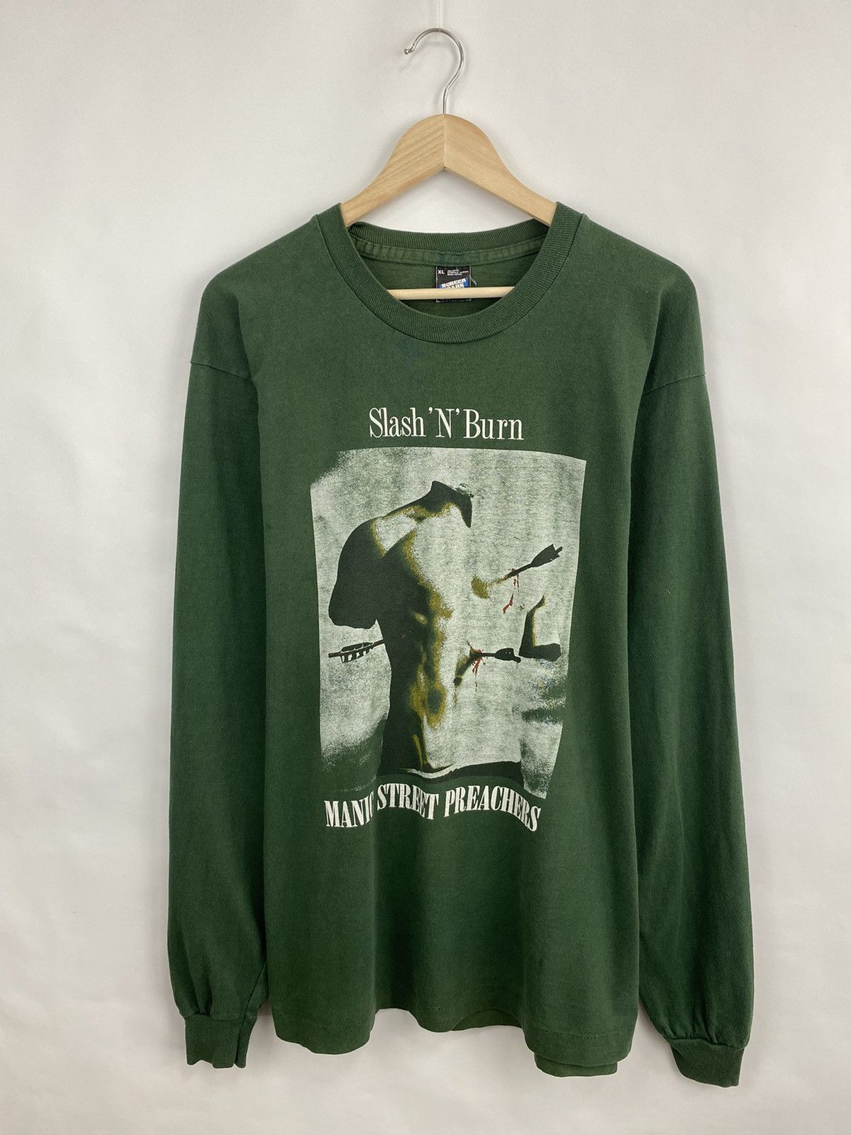 Fruit Of The Loom Vintage 90s Manic Street Preachers Slash N Burn t-shirt rare Size US XL / EU 56 / 4 - 2 Thumbnail