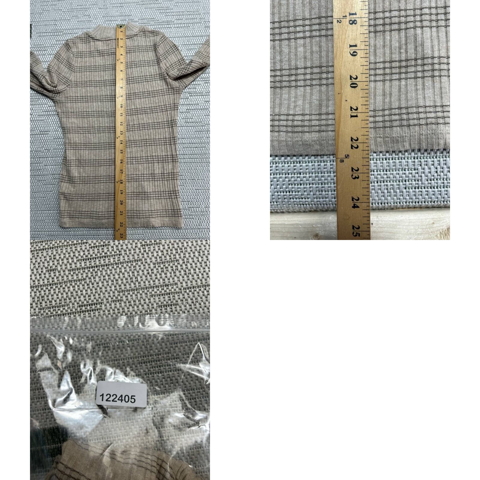 Vince Vince Womens Small Beige Mock Neck Rib Stripe Sweater Knit Pullover Tight Knit Casual Shirt Size S / US 4 / IT 40 - 8 Thumbnail