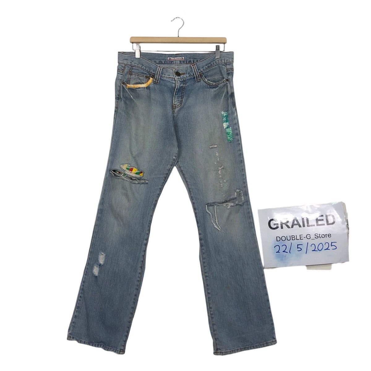 Japanese Brand Hysteric Glamour Distressed Patchwork Denim Size 34" / US 12 / IT 48 - 1 Thumbnail
