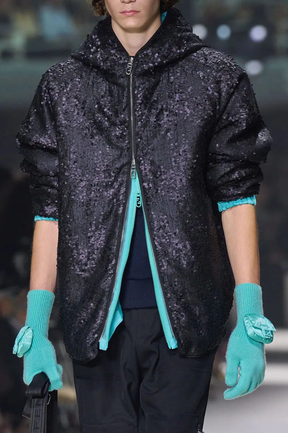 image of Fendi O1Loc1C0124 Blouson In Black, Men's (Size Large)