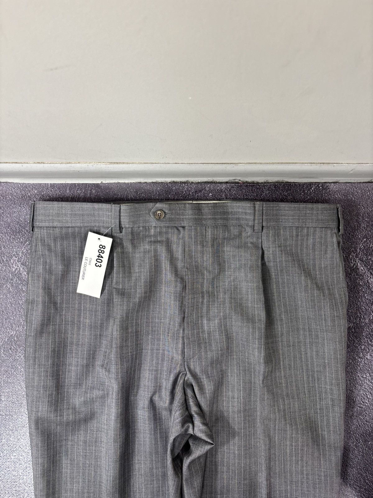 Other Bespoke Dormeuil Men’s 2-Piece Grey Pinstripe Wool Suit Size 52R - 15 Thumbnail