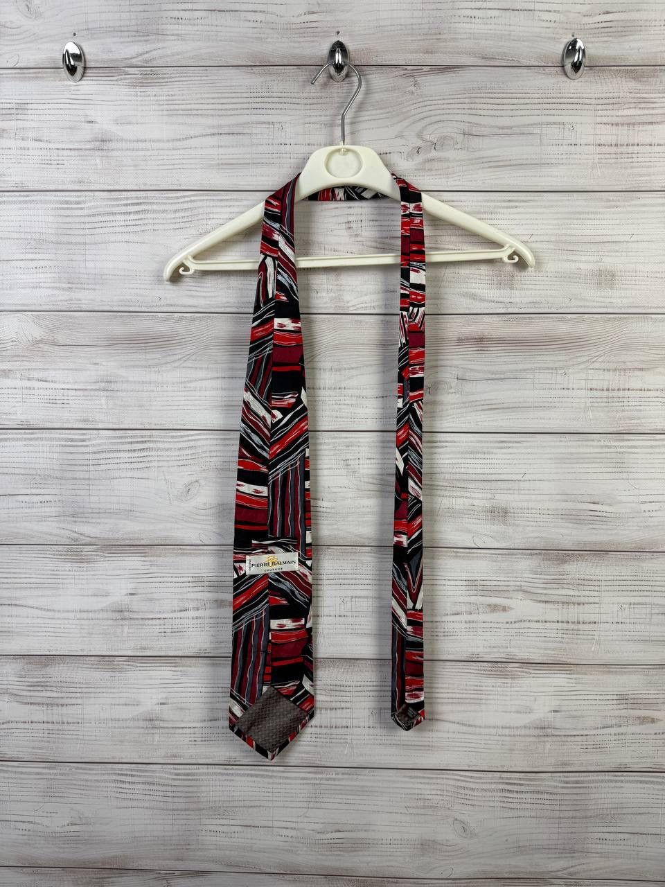 Pierre Balmain Pierre Balmain Tie Red Blue Black Silver White Silk Necktie Size ONE SIZE - 6 Thumbnail