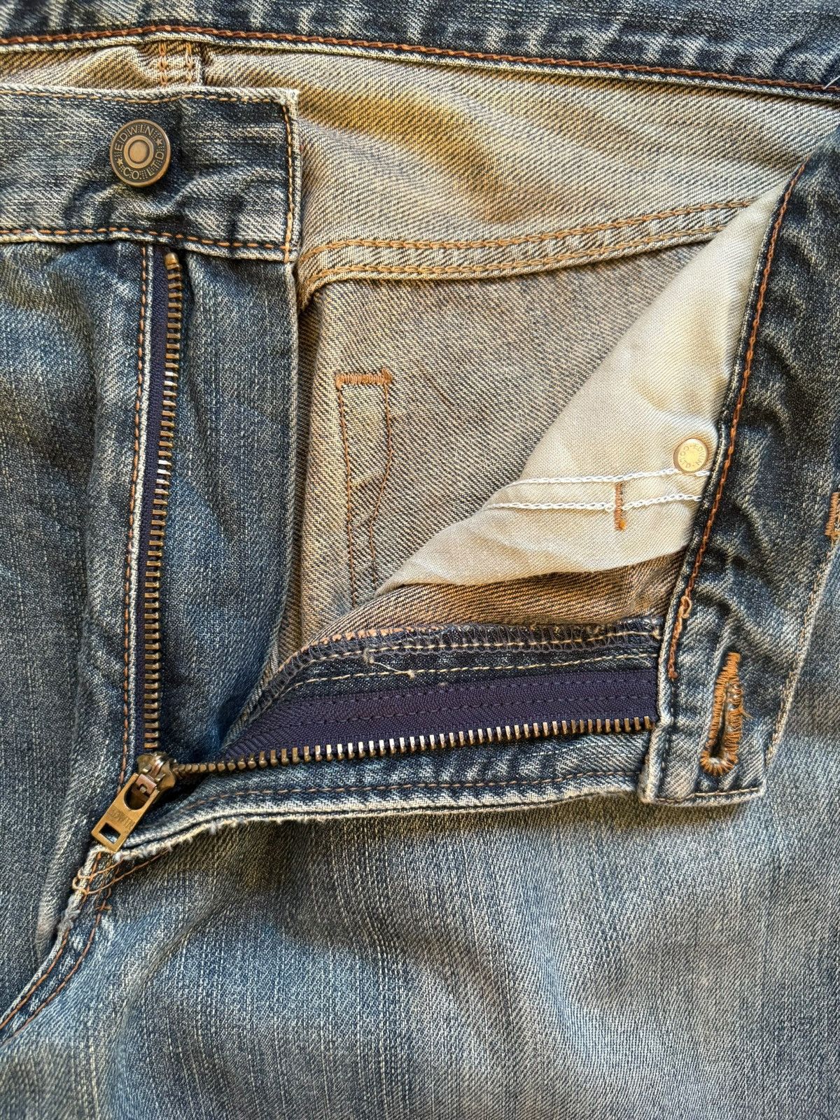 Edwin Vintage Edwin 404 Rusty Mud Wash Ripped Baggy Jeans Size US 34 / EU 50 - 9 Thumbnail