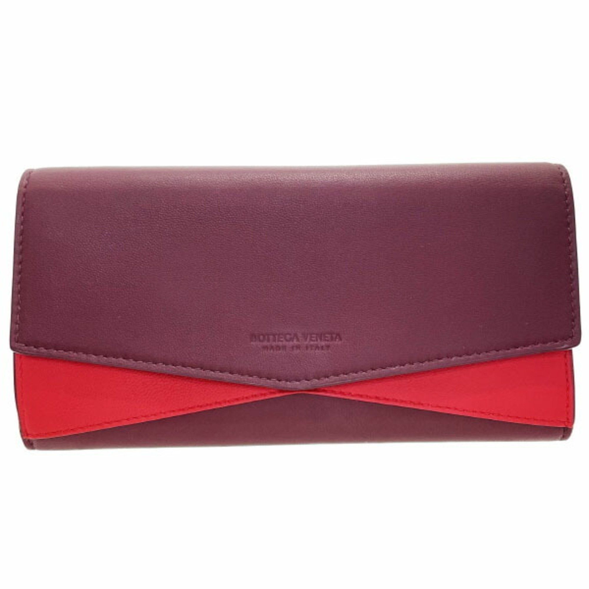 Bottega Veneta Bottega Veneta Bicolor Bi-fold Long Wallet Leather Bordeaux Red 608260 BOTTEGA VENETA ATAR-14142 Size ONE SIZE - 1 Thumbnail