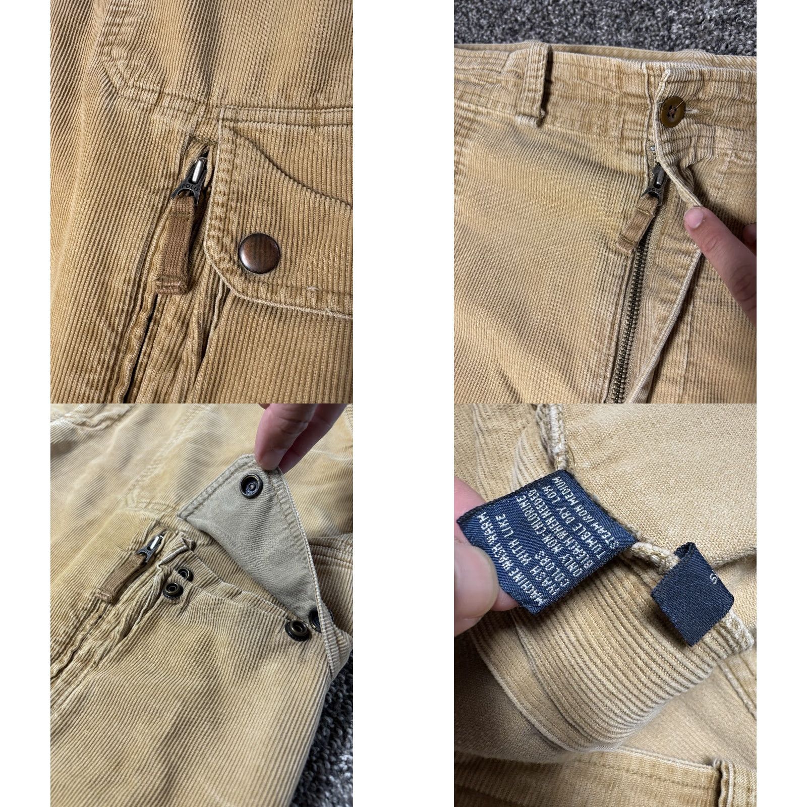 Polo Ralph Lauren VTG Polo Ralph Lauren Corduroy Cargo Pants Mens 40x32 Military 3D Snap Pocket Beige Cotton Pants Mens 40 Regular Inseam 32 Cargo Pocket 3D Style Size US L / EU 52-54 / 3 - 8 Thumbnail