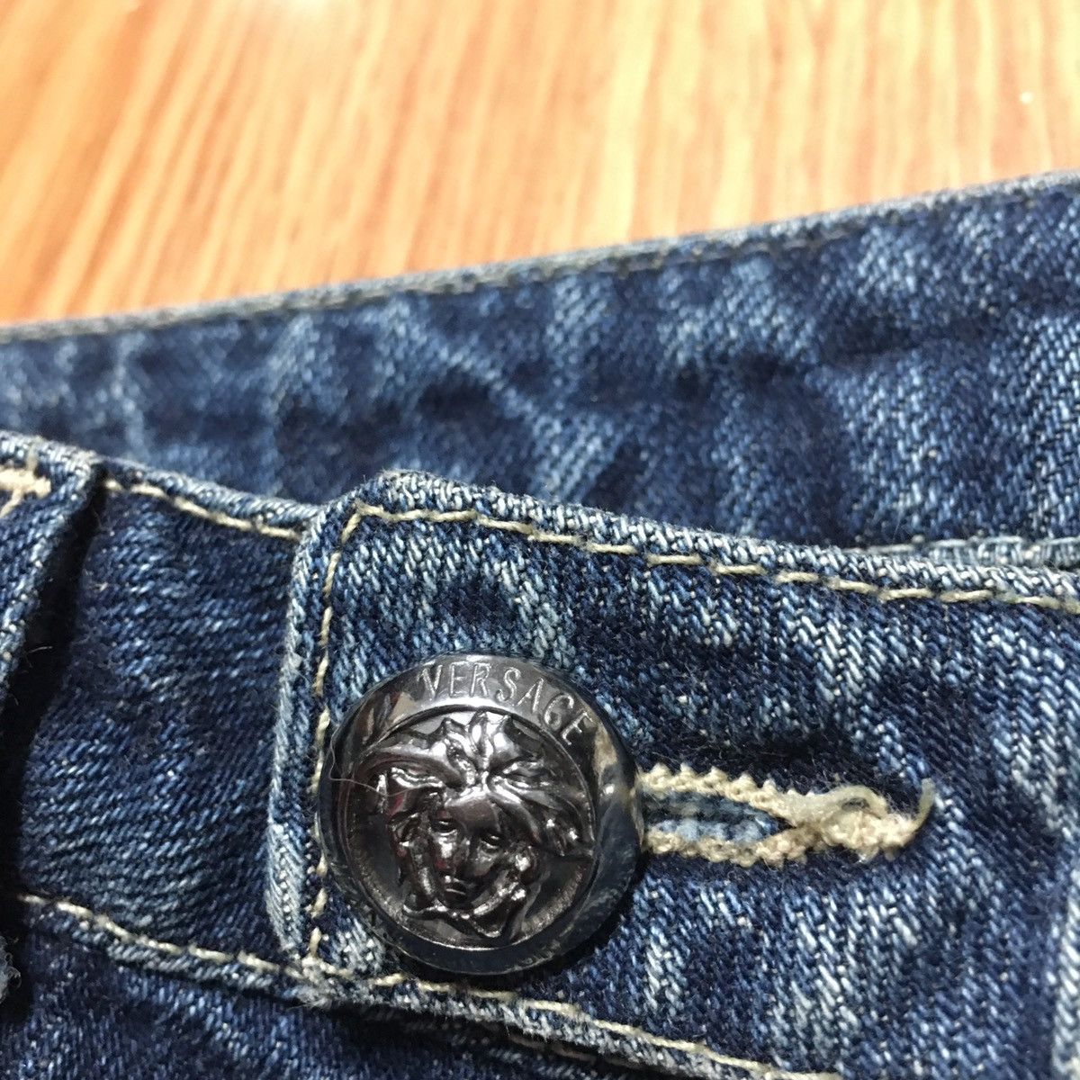 Versace × Versace Jeans Couture VERSACE Jeans Couture Denim Blue Designer Mini Skirt Size 32" / US 10 / IT 46 - 12 Thumbnail