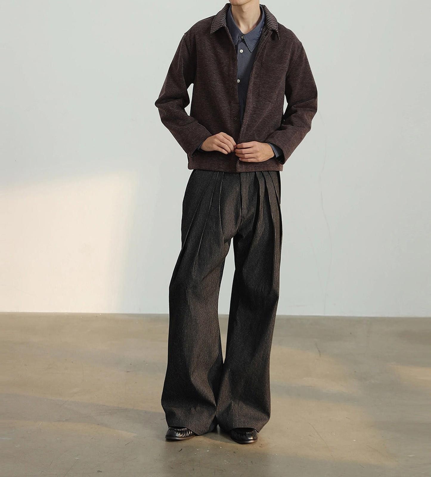 Vintage Black Wide Leg Pleated Casual Pants, Relaxed Fit Trousers Size US 32 / EU 48 - 3 Thumbnail