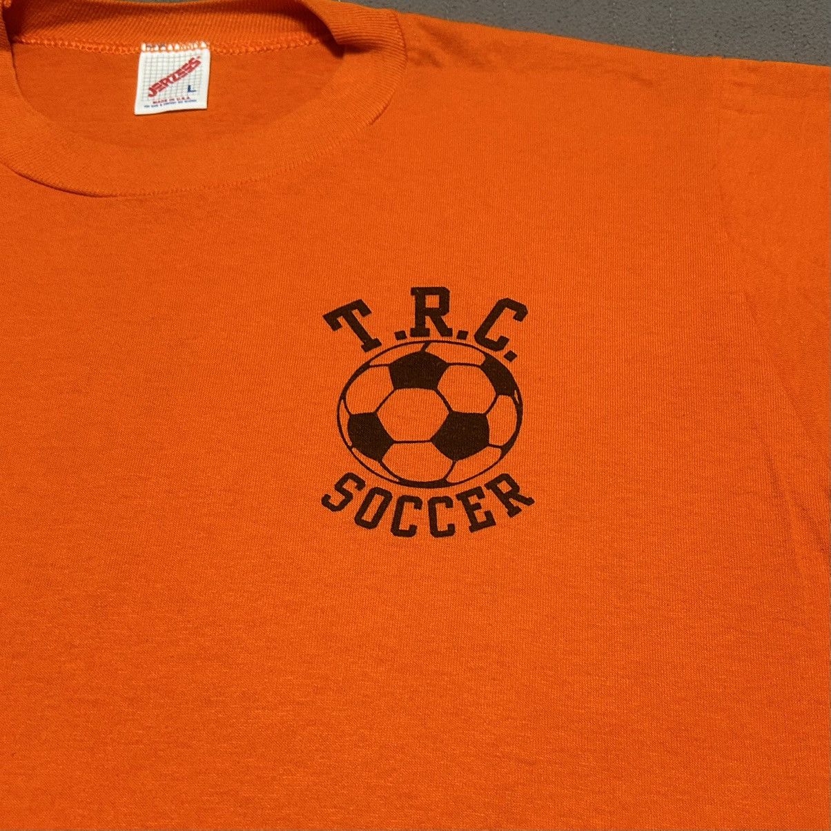 Jerzees × Vintage Vintage Jerzees #1 TRC Soccer Orange T-Shirt Made In USA L Size US L / EU 52-54 / 3 - 2 Thumbnail