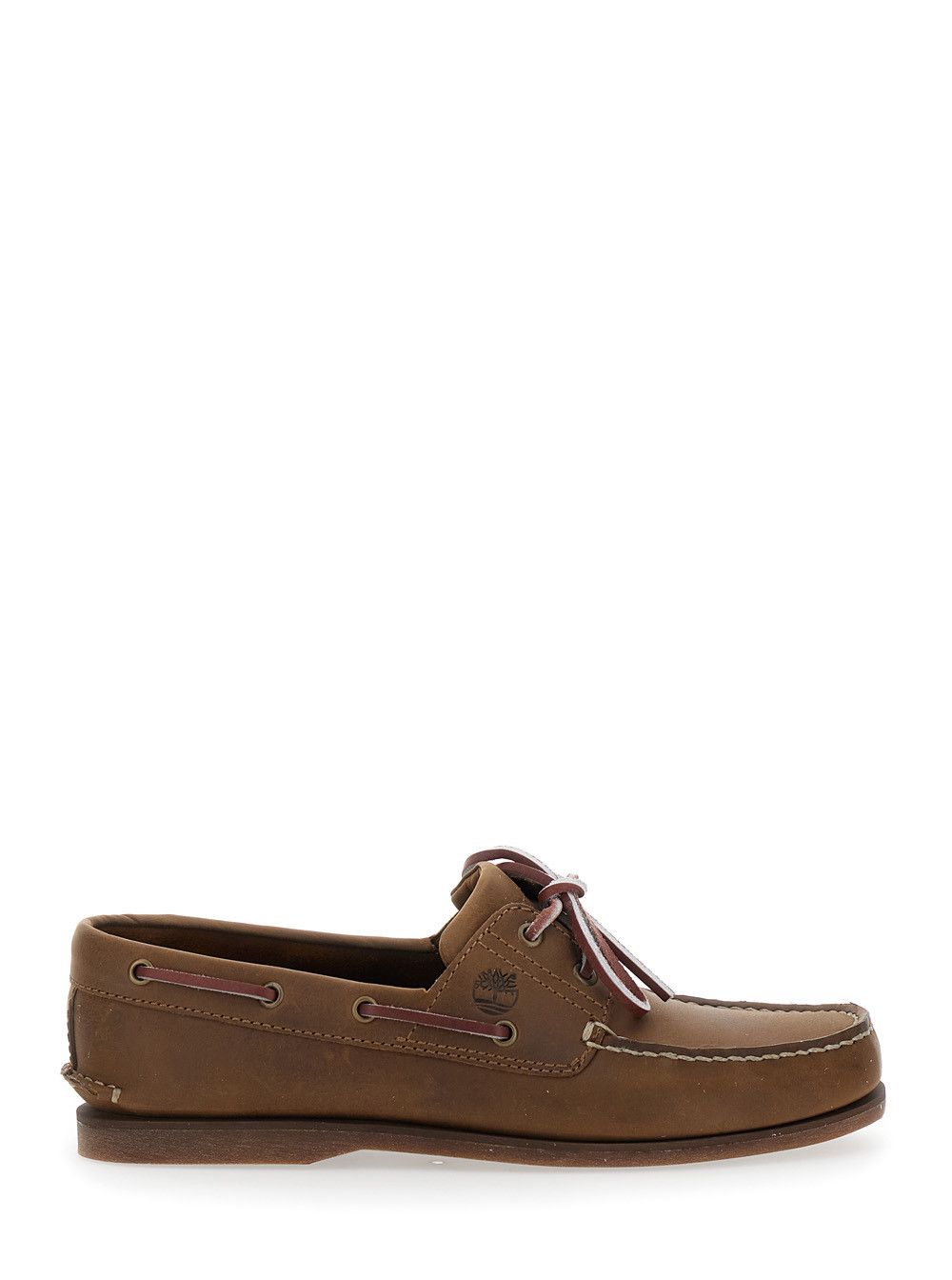 Timberland Brown Boat Loafers with Lace-Up Detail in Leather Man Size US 8 / EU 41 - 1 Thumbnail