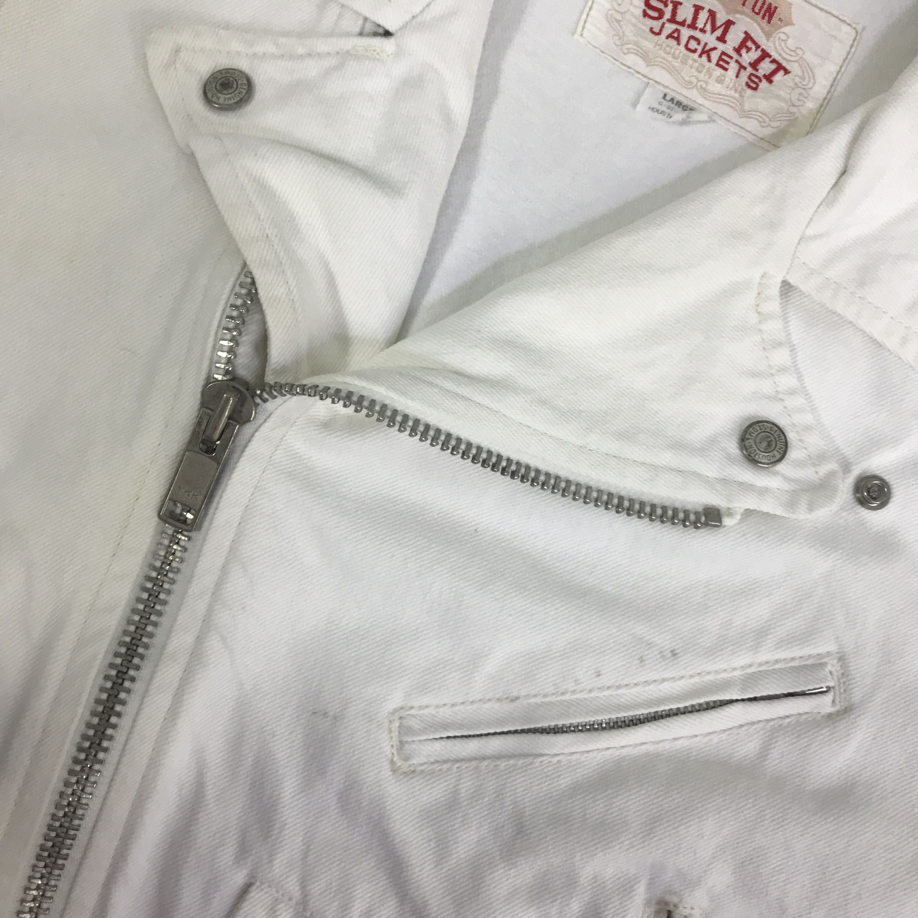 Japanese Brand HOUSTON DENIM DOUBLE COLLAR BIKER STYLE JACKET K78B4 Size US L / EU 52-54 / 3 - 10 Thumbnail