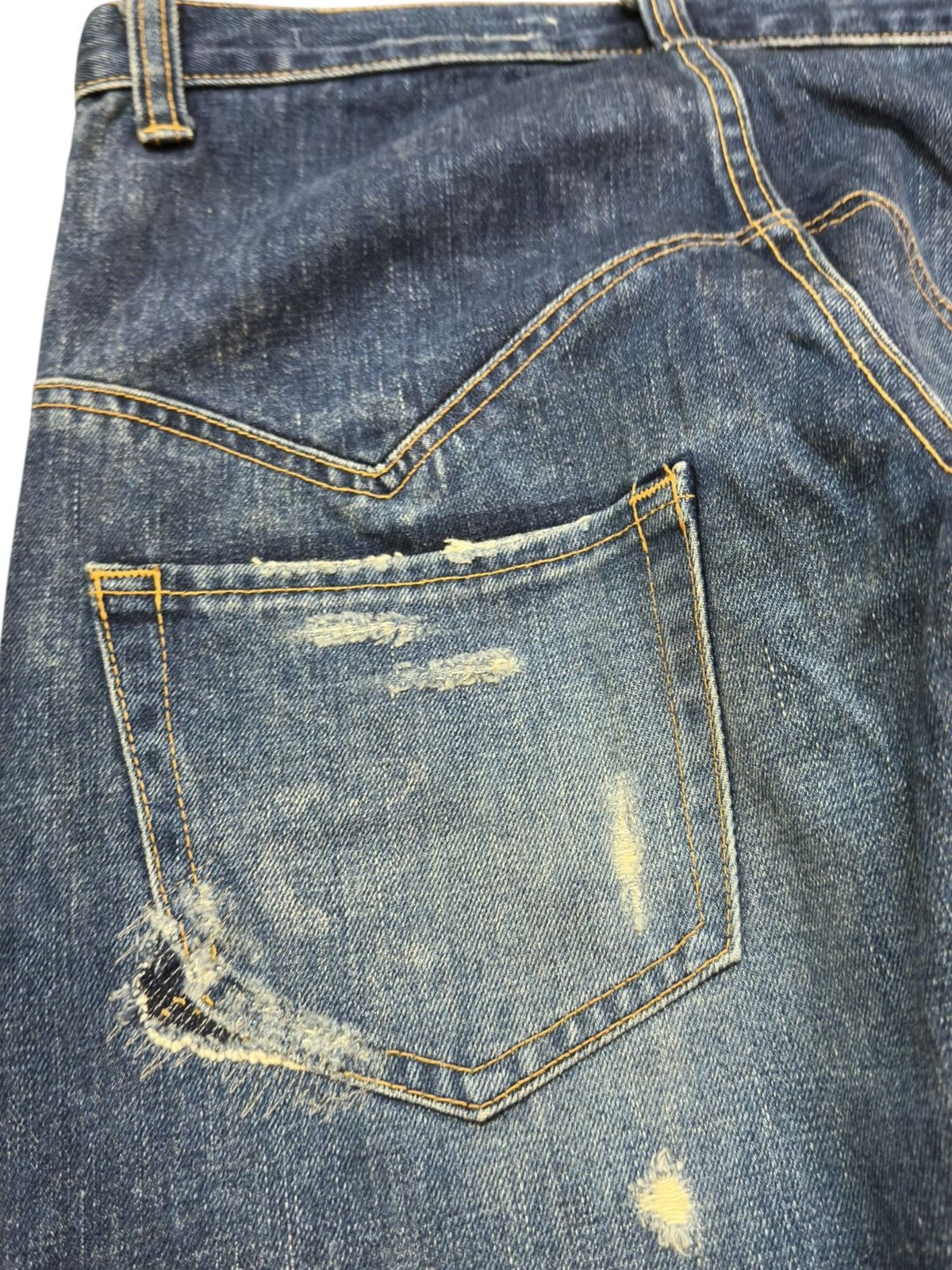 Issey Miyake Vintage Sunaokuwahara Selvedge Ripped Distressed Denim Size US 29 - 6 Thumbnail