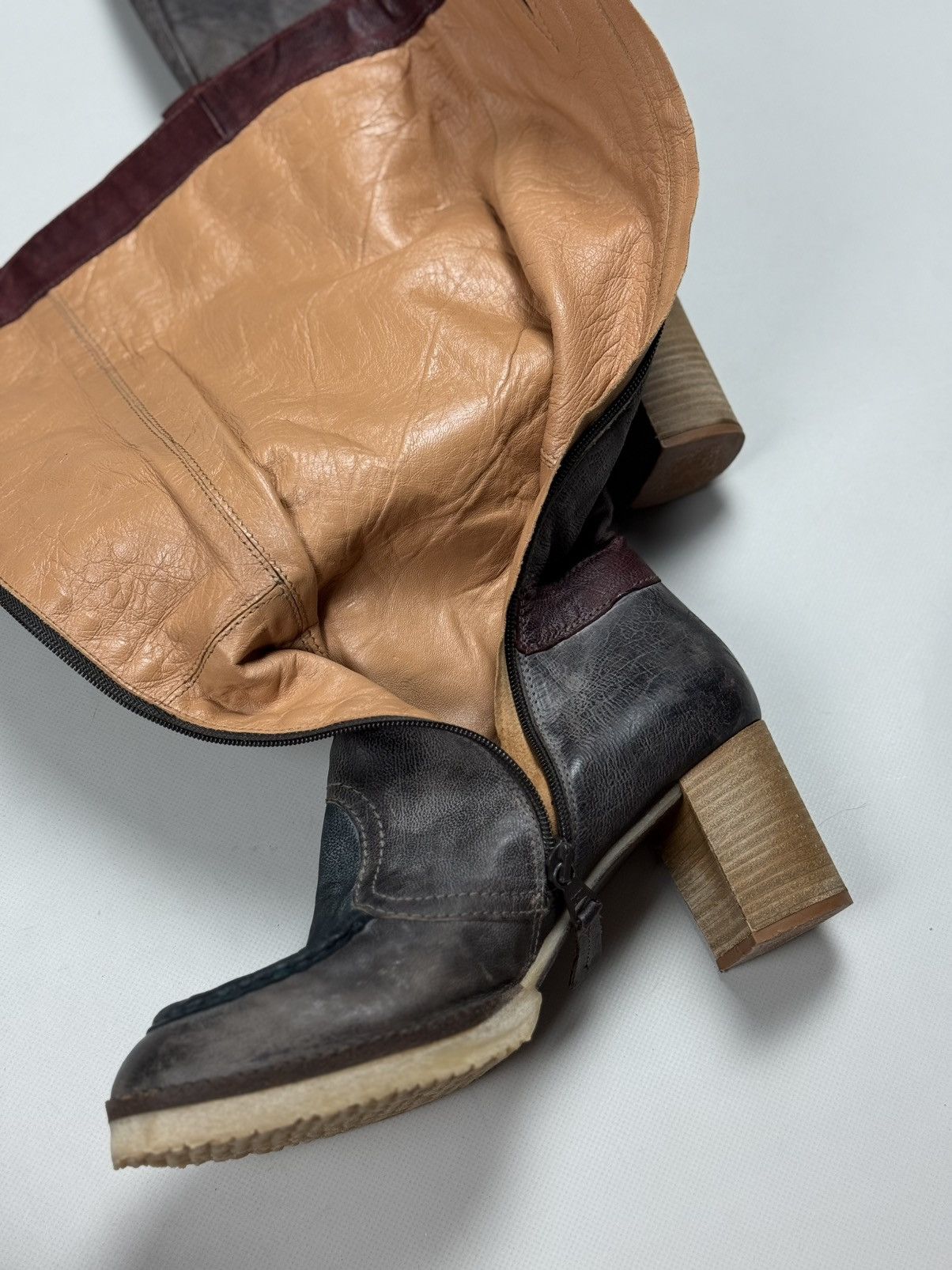 A.S.98 Airstep A.S. 98 VTG Avant-Garde Leather Over The Knee Boots Size US 11 / IT 41 - 14 Thumbnail