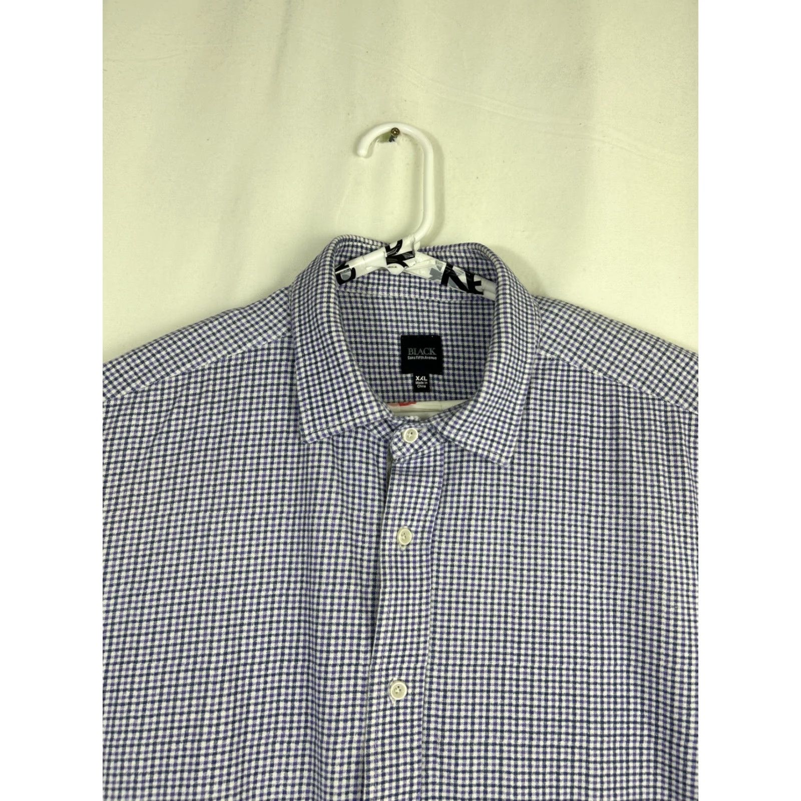 Saks Fifth Avenue Saks Fifth Avenue Button-Up Shirt Men Purple 2XL Cotton Stretch Spandex Long Sleeve Size US XXL / EU 58 / 5 - 4 Thumbnail