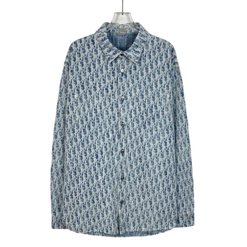 Dior Dior Blue logo old flower full print cotton lapel single-br Size US XS / EU 42 / 0 - 1 Thumbnail