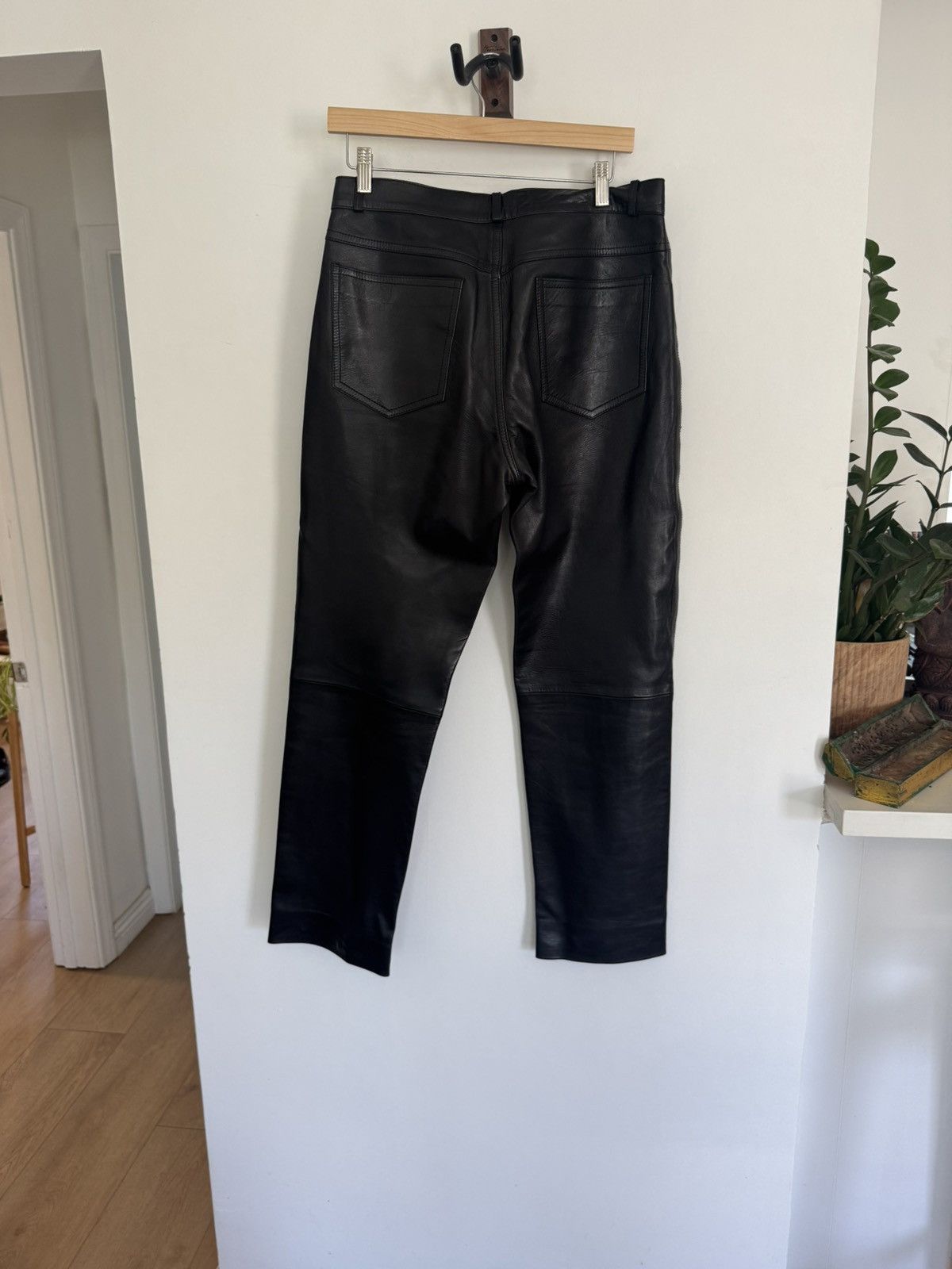 Gucci Vintage Lamb Straight Leg Leather pants Size US 31 - 3 Thumbnail