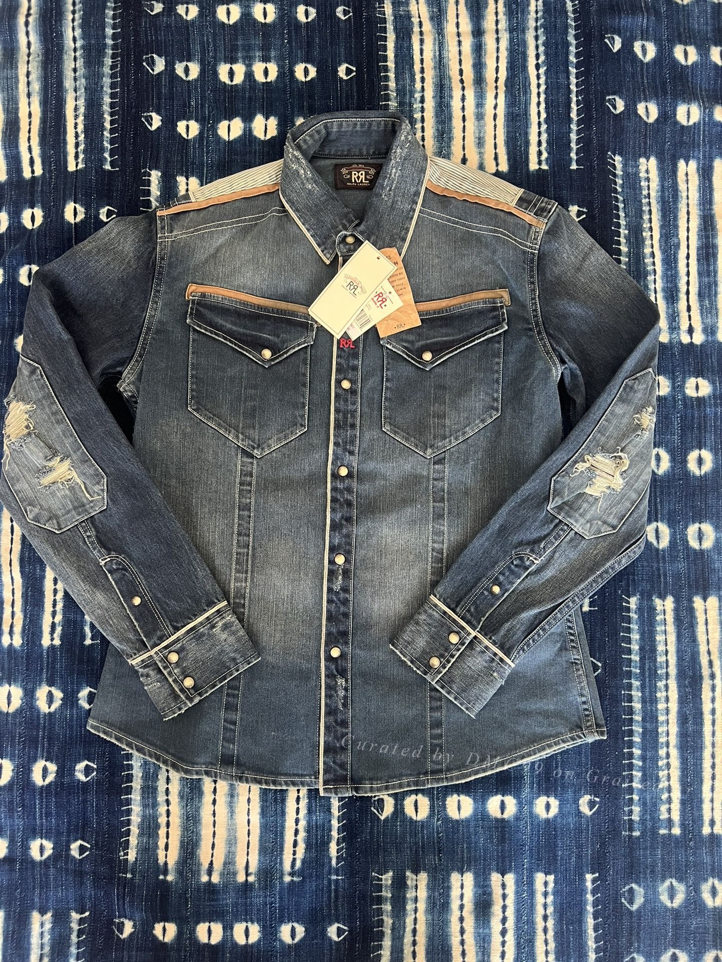 RRL Ralph Lauren RRL Classic Western Denim Shirt Size US L / EU 52-54 / 3 - 1 Thumbnail