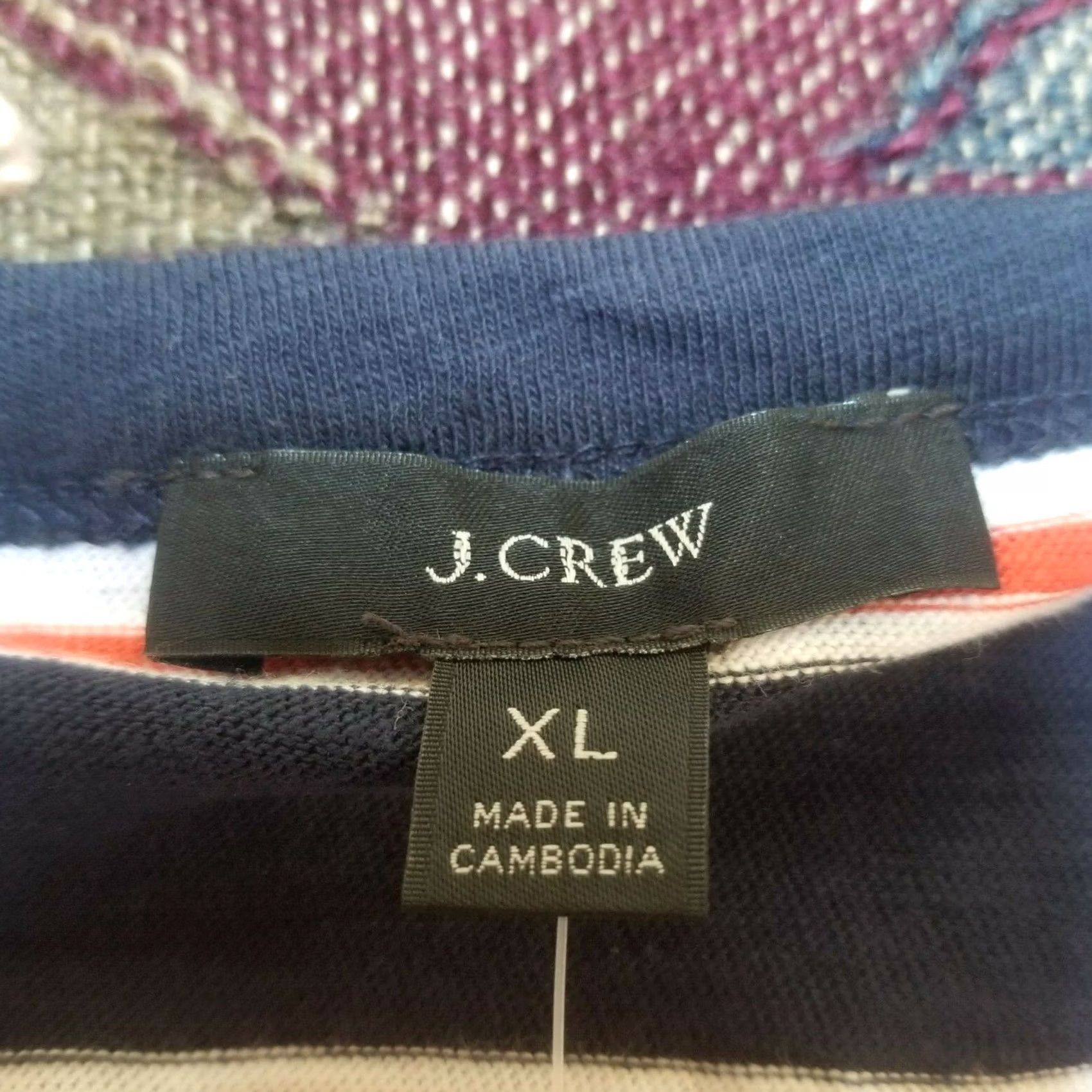 J.Crew J.CREW Womens T-Shirt XL Striped Three-Quarter Sleeve Casual Crew Neck Multicolor AS028 Size XL / US 12-14 / IT 48-50 - 5 Thumbnail