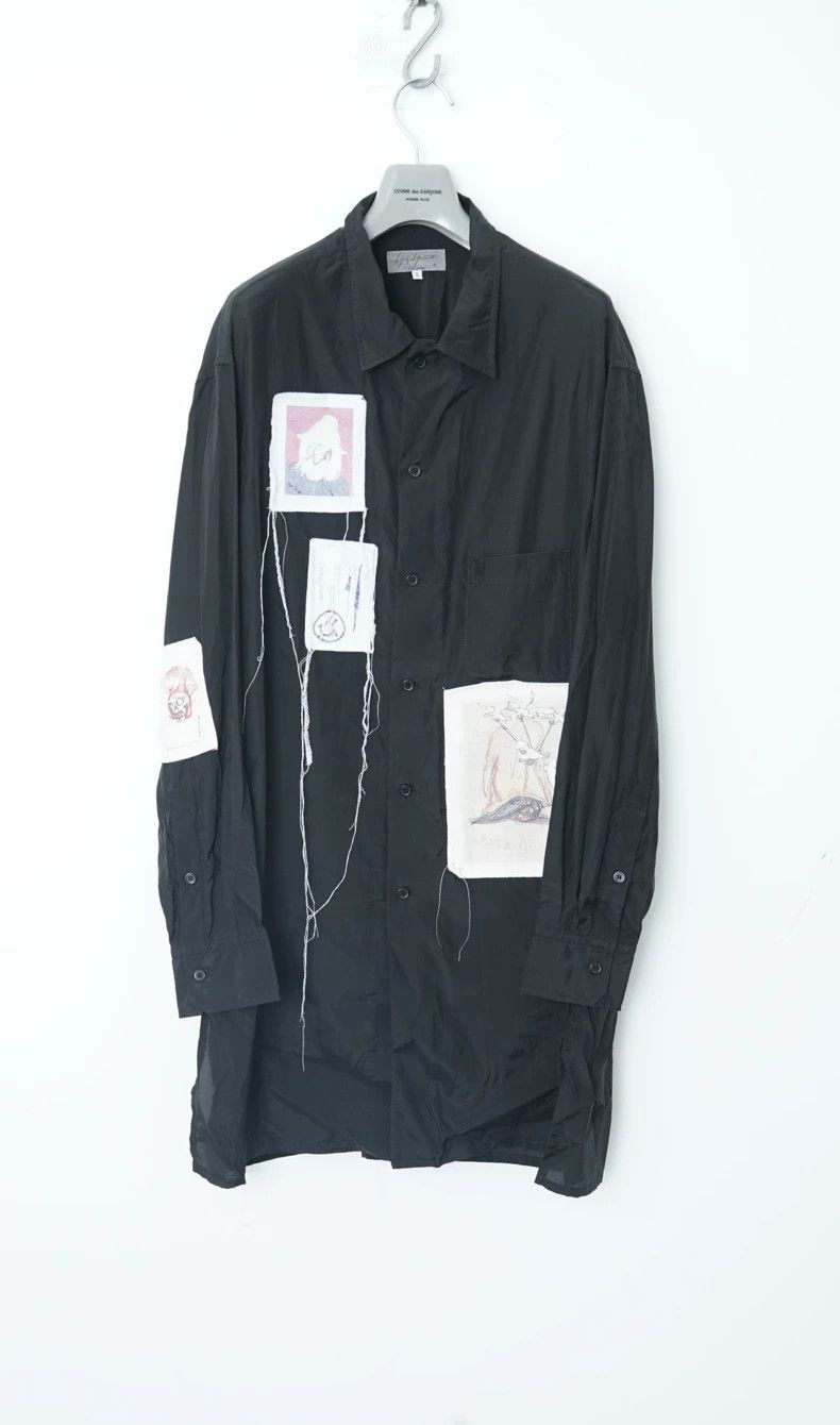 Yohji Yamamoto Yohji Yamamoto Patchwork Black Shirt Size US L / EU 52-54 / 3 - 1 Thumbnail
