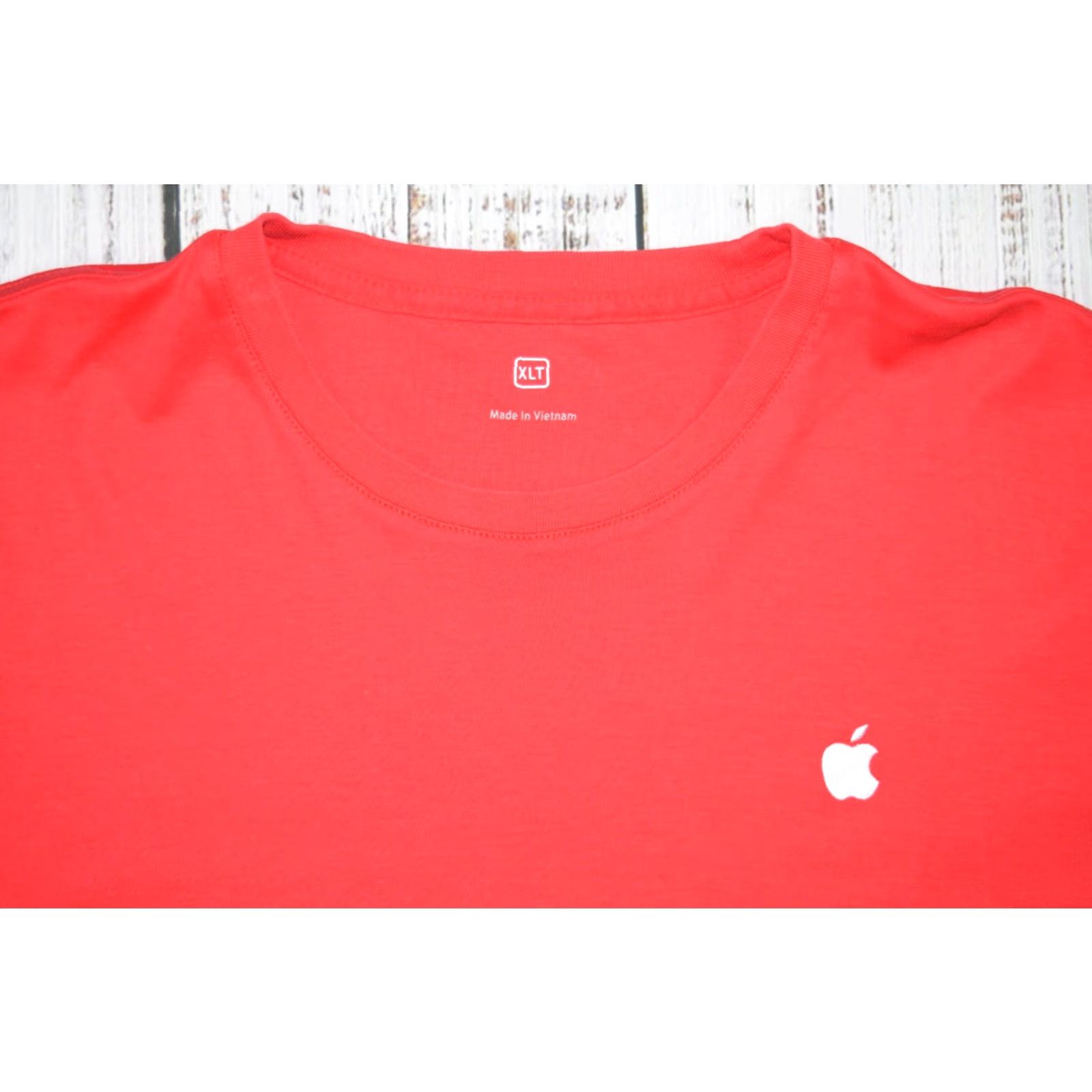 Apple APPLE Shirt Adult XLT Red Logo Embroidered Cotton T-Shirt Mens Size US XL / EU 56 / 4 - 2 Thumbnail