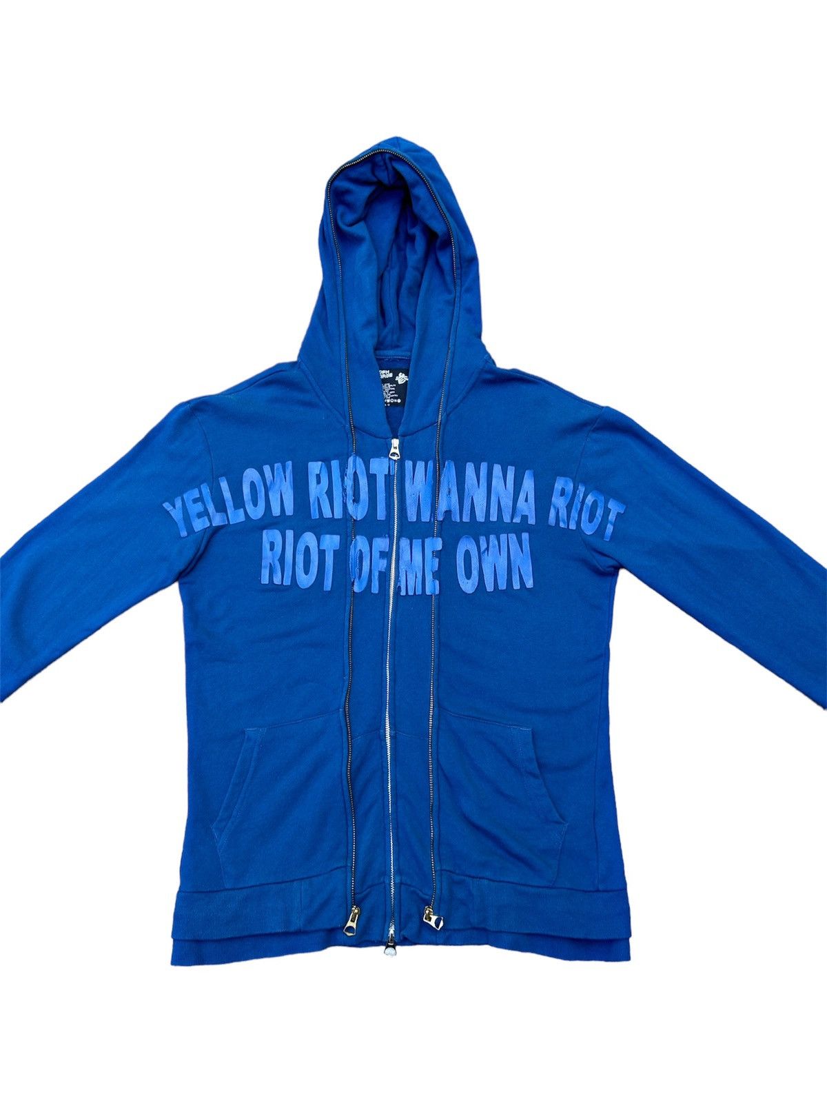 image of 2013 Ppfm Yellow Riot Triple Zip Hoodie in Blue, Men's (Size Large)