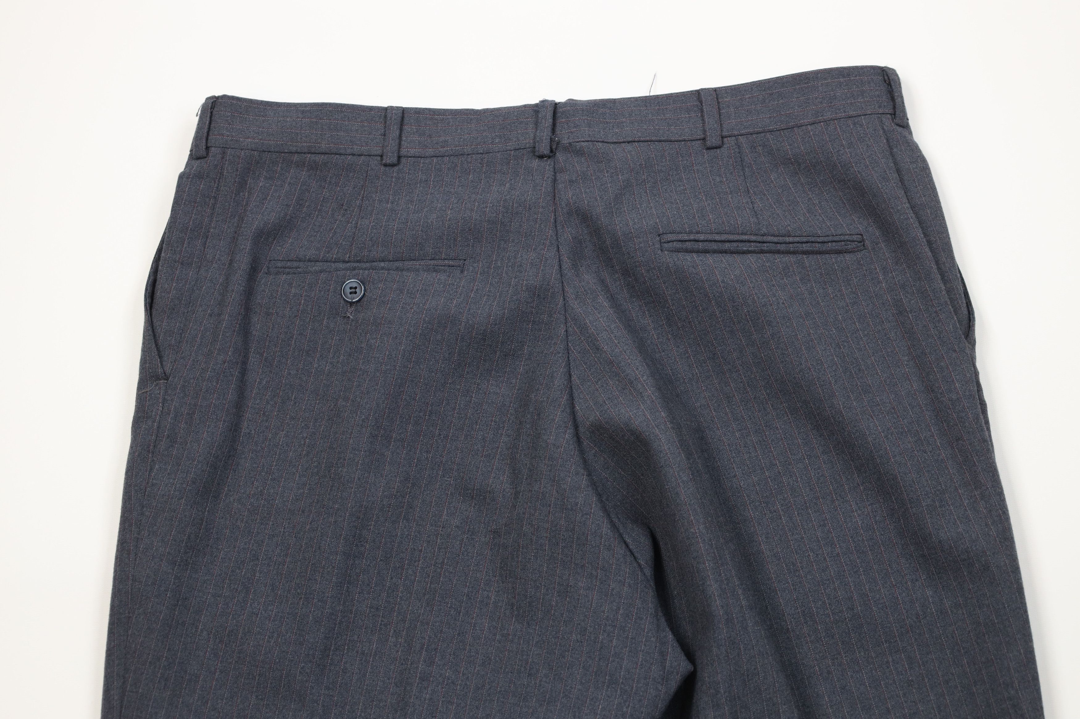 Vintage Vintage 70s Streetwear Pinstriped Knit Wide Leg Chino Pants Size US 38 / EU 54 - 8 Thumbnail
