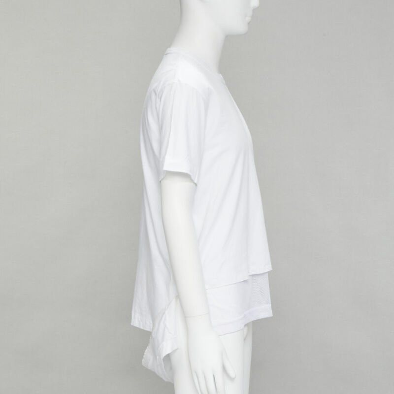 Comme des Garcons COMME DES GARCONS HOMME PLUS 2015 white deconstructed fishnet hem tshirt M Size US M / EU 48-50 / 2 - 1 Thumbnail
