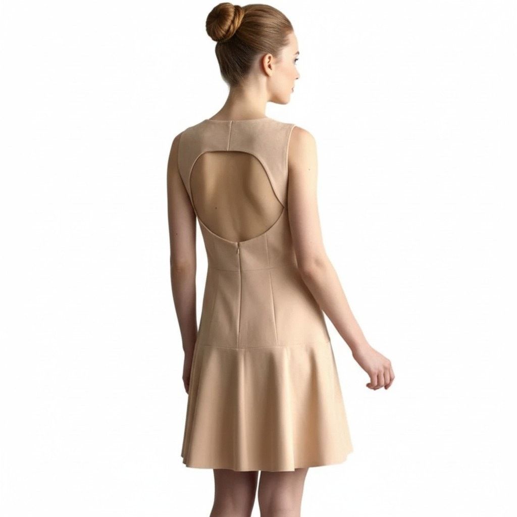 Tibi Tibi Beige Crew Neck Sleeveless Mini Dress, US6 Size M / US 6-8 / IT 42-44 - 6 Thumbnail