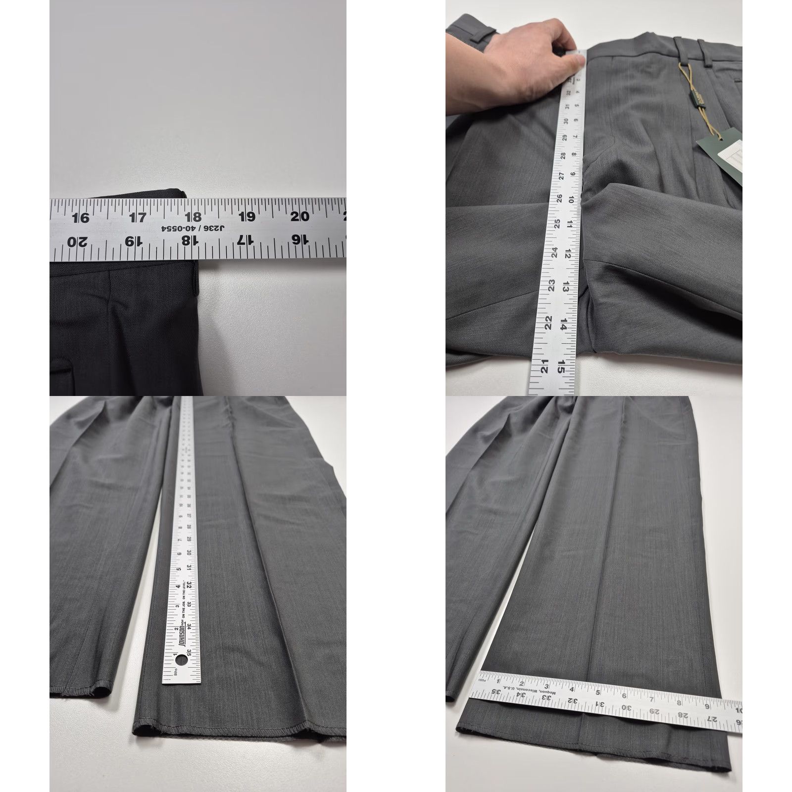 Vintage Zanieri Dress Pants Mens 38x37 Gray Wool Pleated Unhemmed Made Italy NWT Size US 38 / EU 54 - 8 Thumbnail