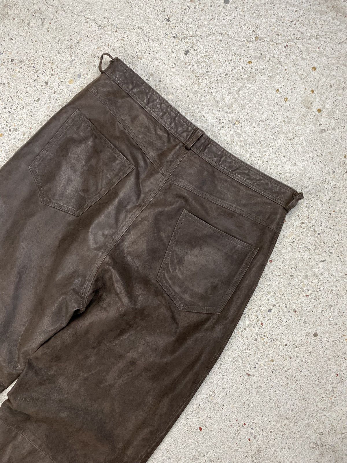 Vintage Vintage brown leather pants japan style baggy Size US 38 / EU 54 - 9 Thumbnail
